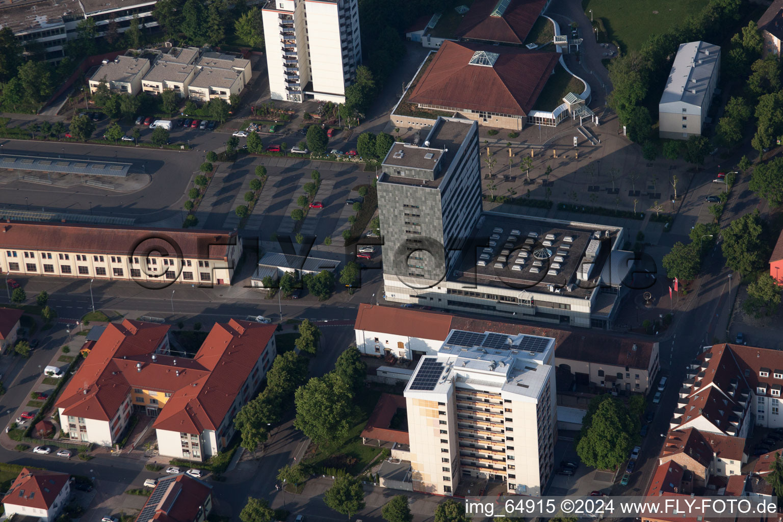 Germersheim in the state Rhineland-Palatinate, Germany from a drone