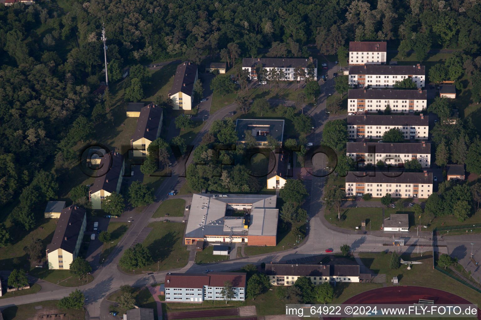 Aerial photograpy of Germersheim in the state Rhineland-Palatinate, Germany