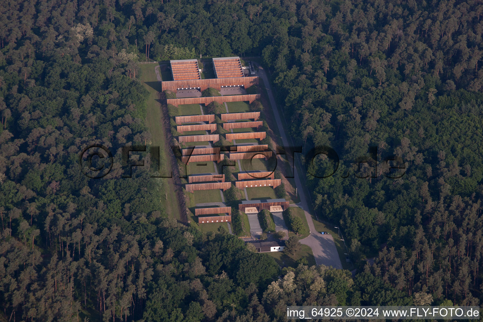 Aerial view of Shooting range in the district Sondernheim in Germersheim in the state Rhineland-Palatinate, Germany