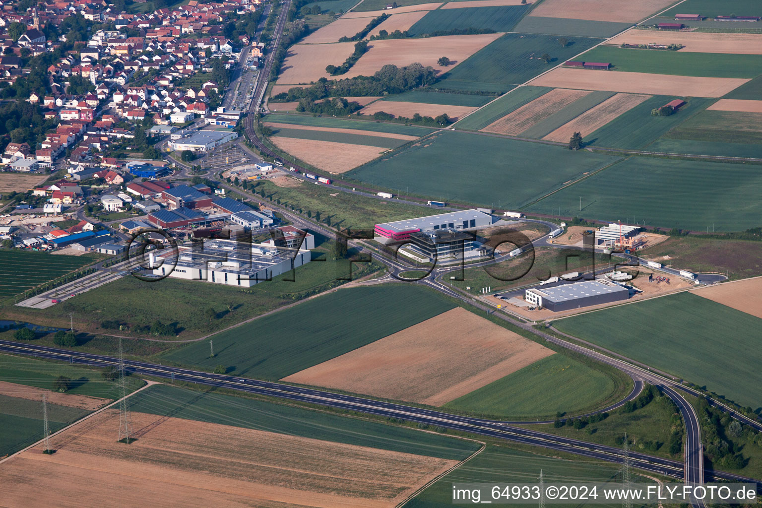 Aerial photograpy of Rülzheim in the state Rhineland-Palatinate, Germany