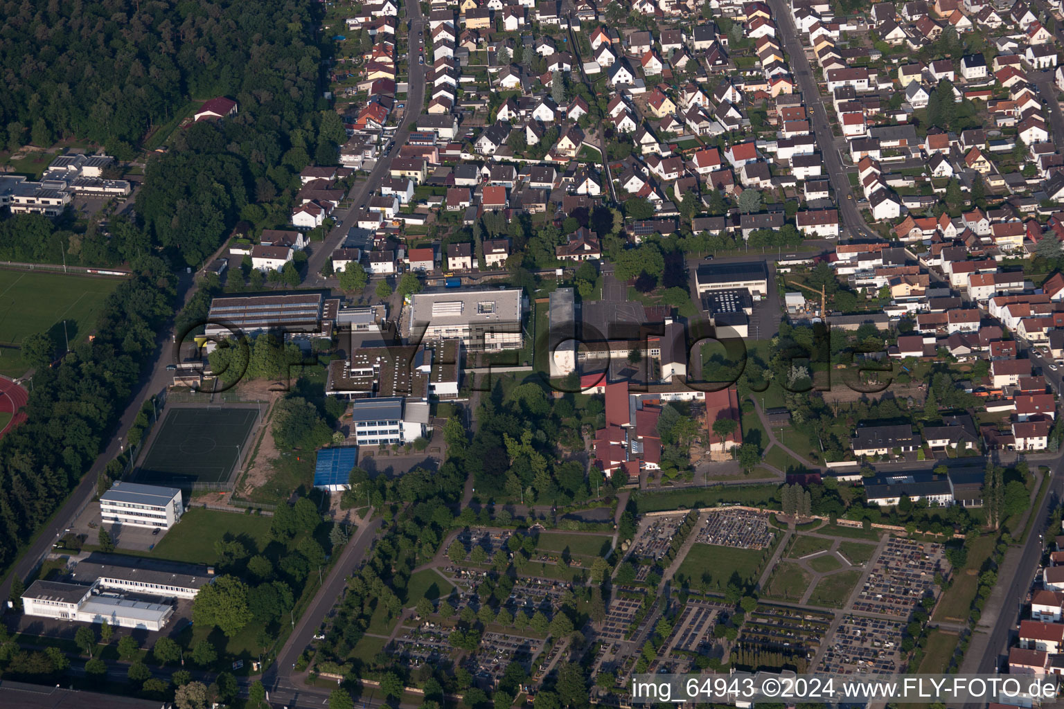 Drone image of Rülzheim in the state Rhineland-Palatinate, Germany