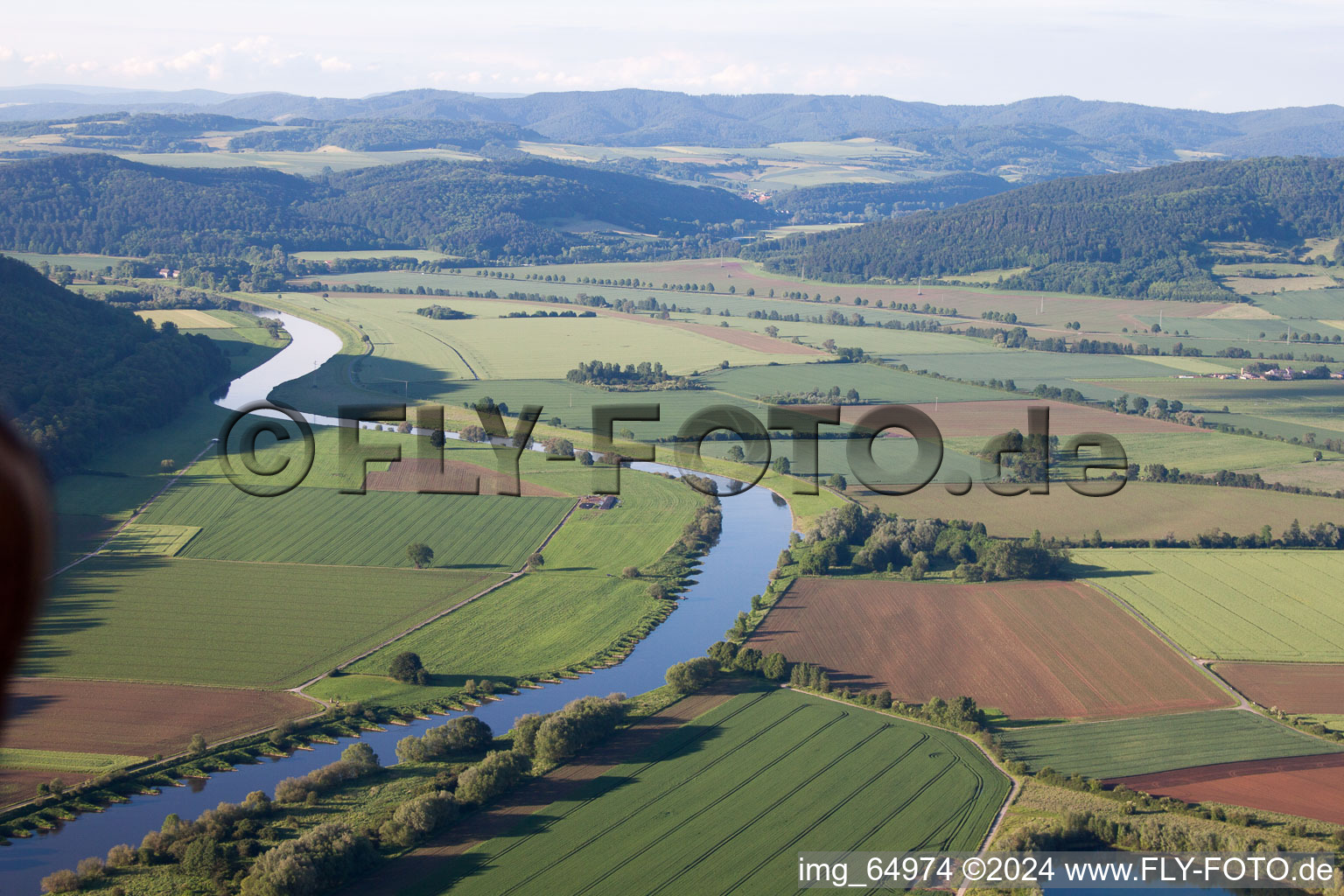 Weser to N in Holzminden in the state Lower Saxony, Germany