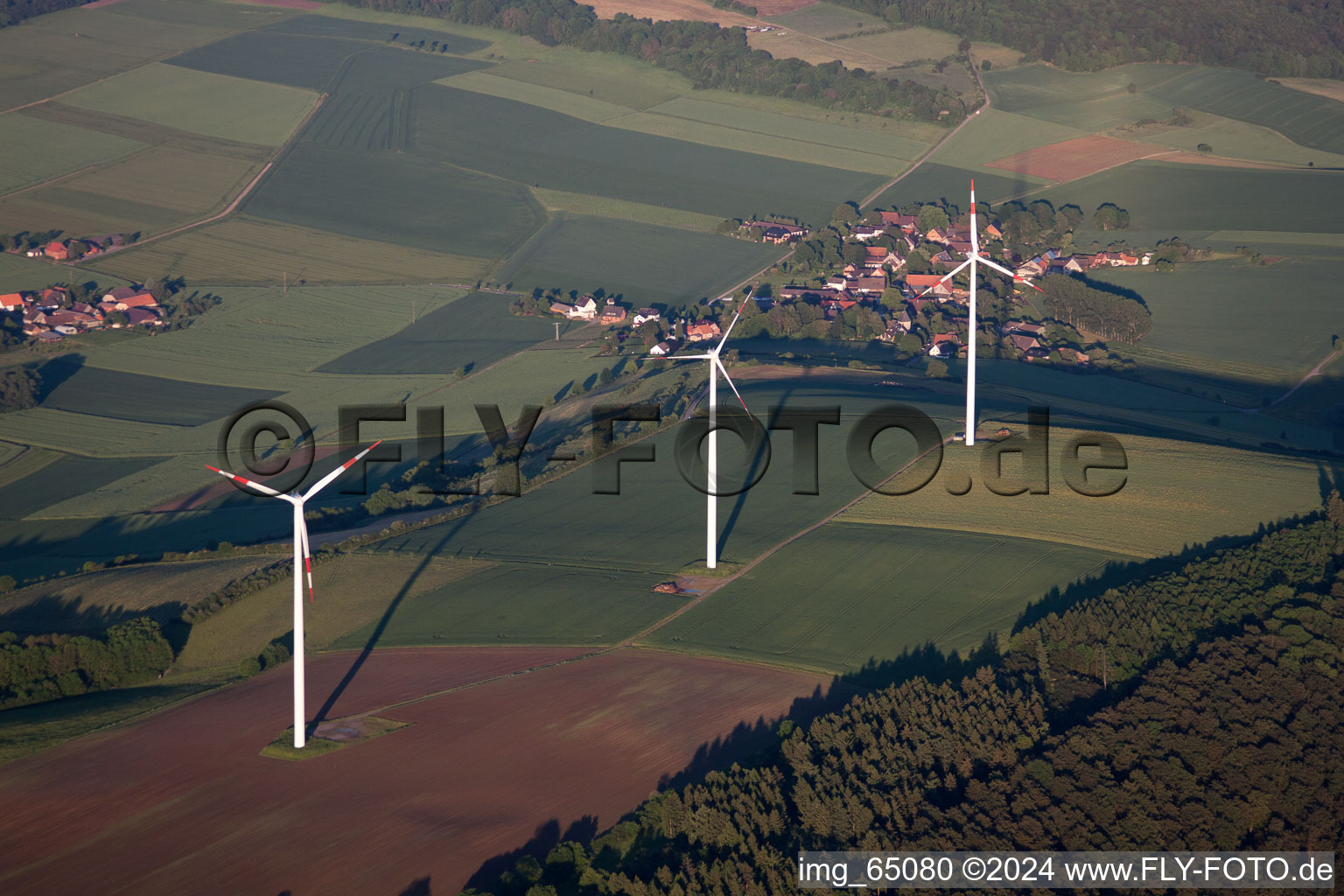 Oblique view of Ottenstein in the state Lower Saxony, Germany