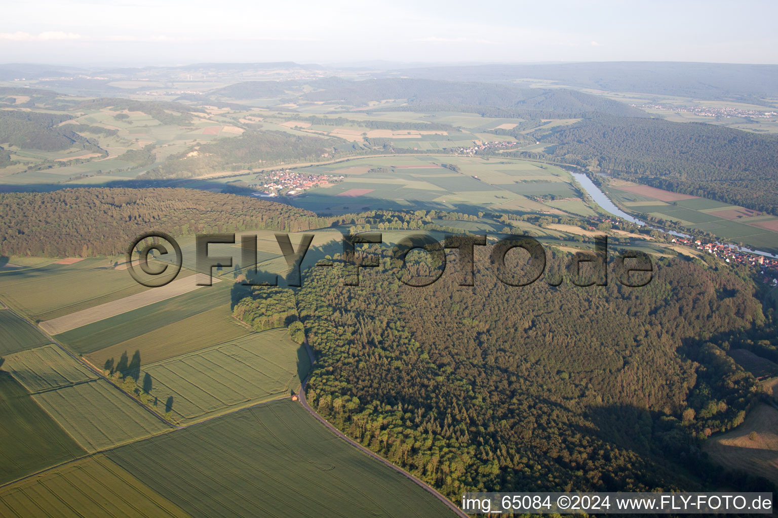 Ottenstein in the state Lower Saxony, Germany from above