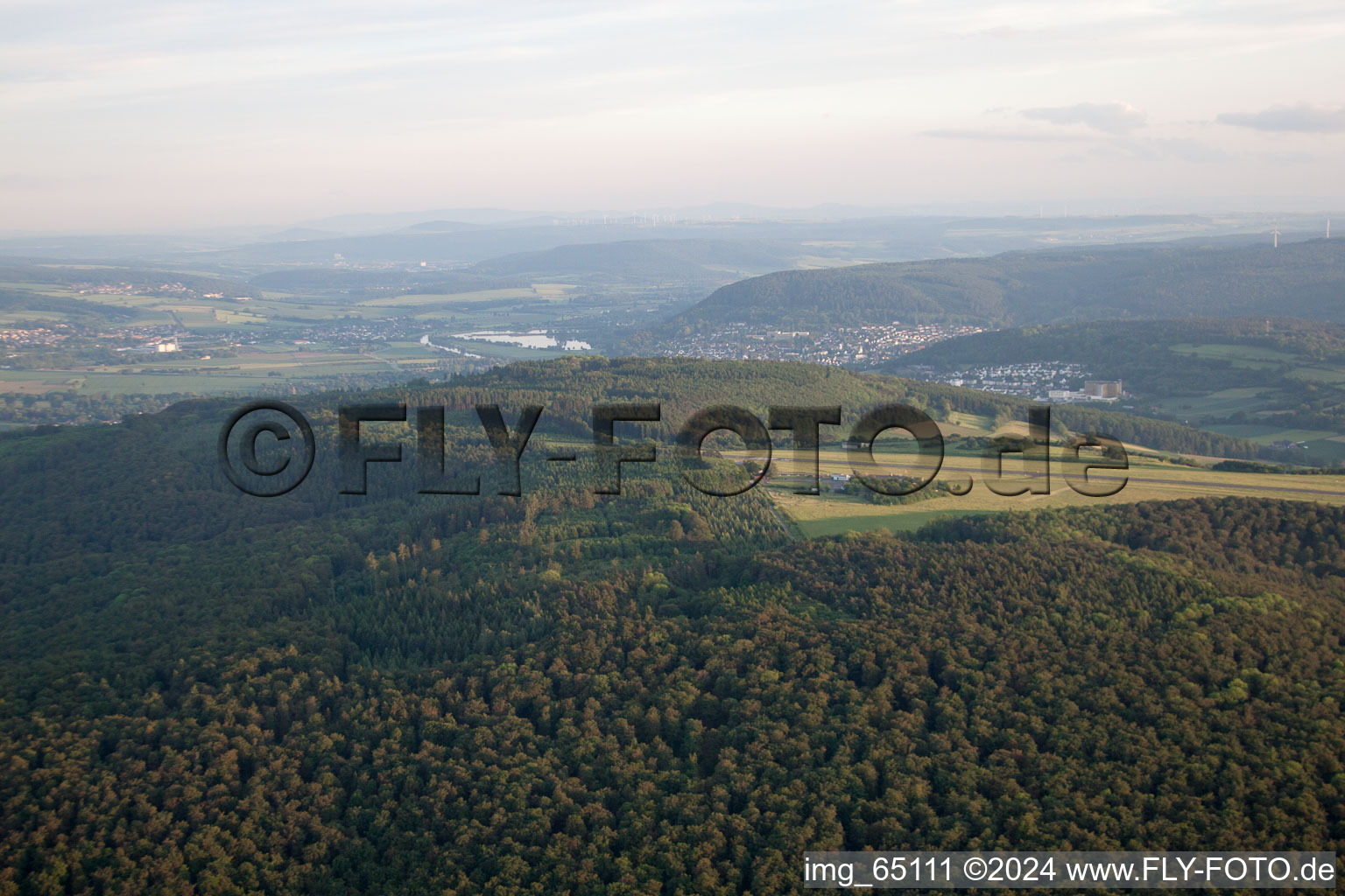 Aerial photograpy of Airfield in Höxter in the state North Rhine-Westphalia, Germany