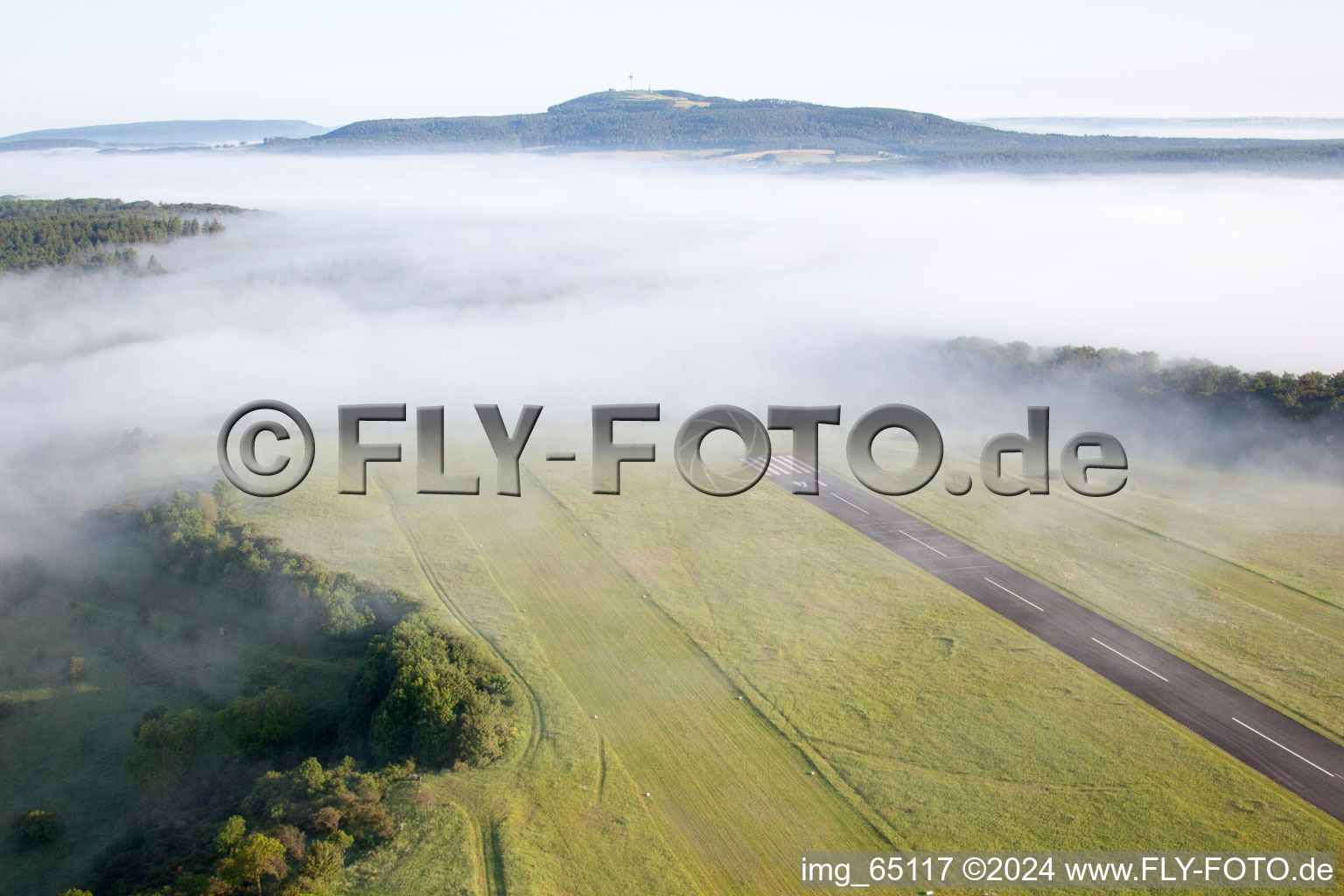 Oblique view of Airport in Höxter in the state North Rhine-Westphalia, Germany