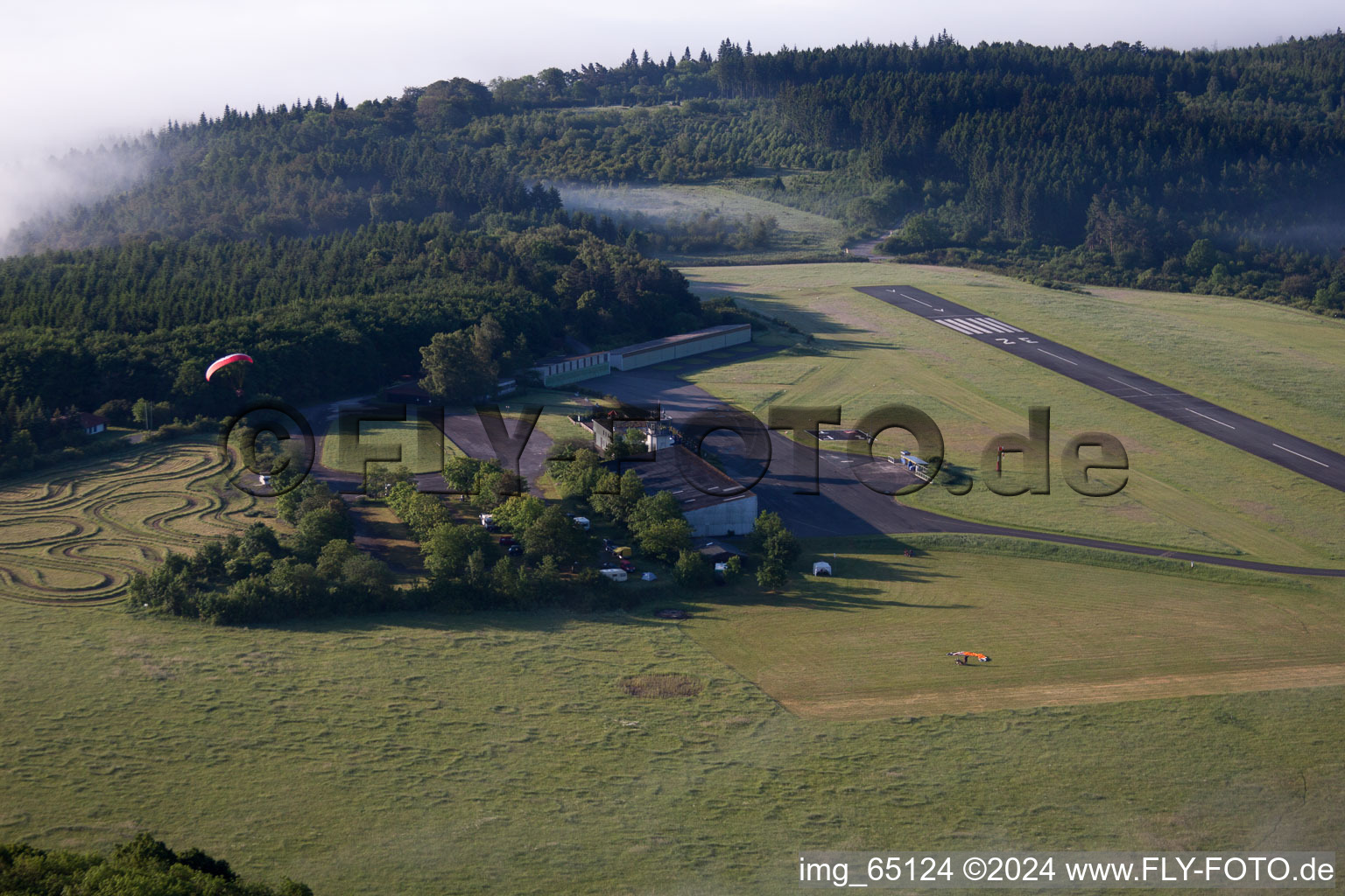 Airport in Höxter in the state North Rhine-Westphalia, Germany out of the air