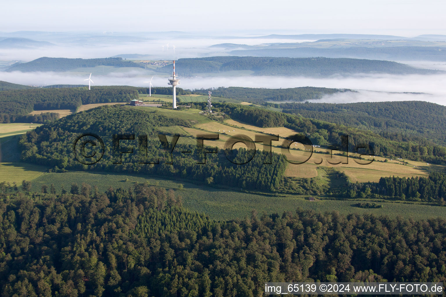 Aerial view of Köterberg in the state North Rhine-Westphalia, Germany