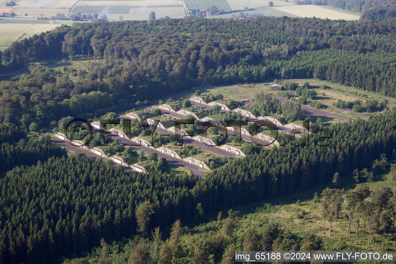 Bunker complex and munitions depot on the military training grounds in the district Bellersen in Brakel in the state North Rhine-Westphalia