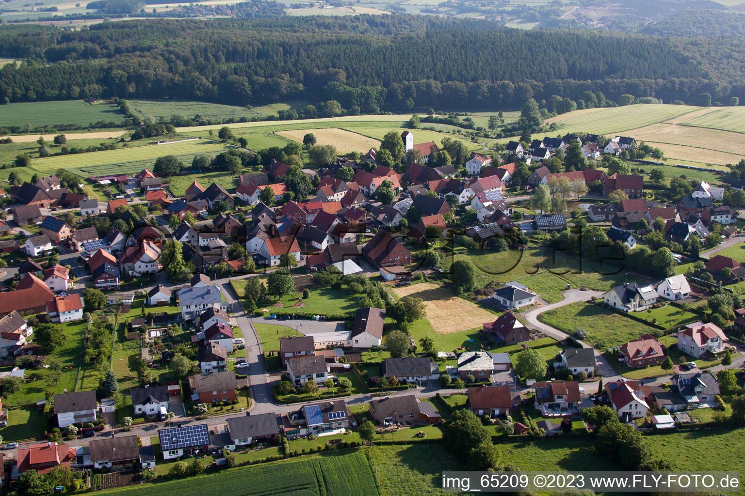 Aerial view of Altenbergen in the state North Rhine-Westphalia, Germany