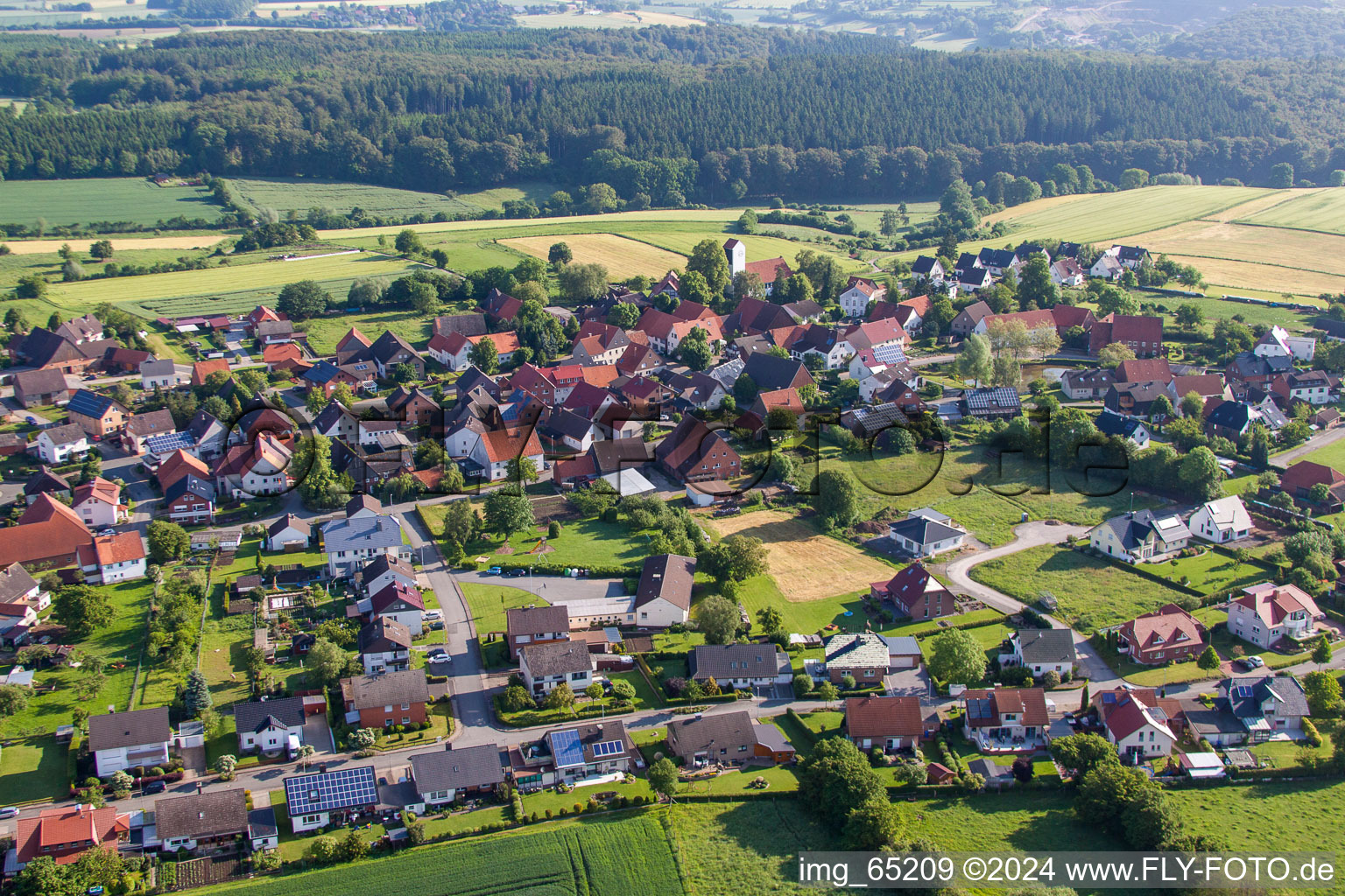 Aerial view of Altenbergen in the state North Rhine-Westphalia, Germany