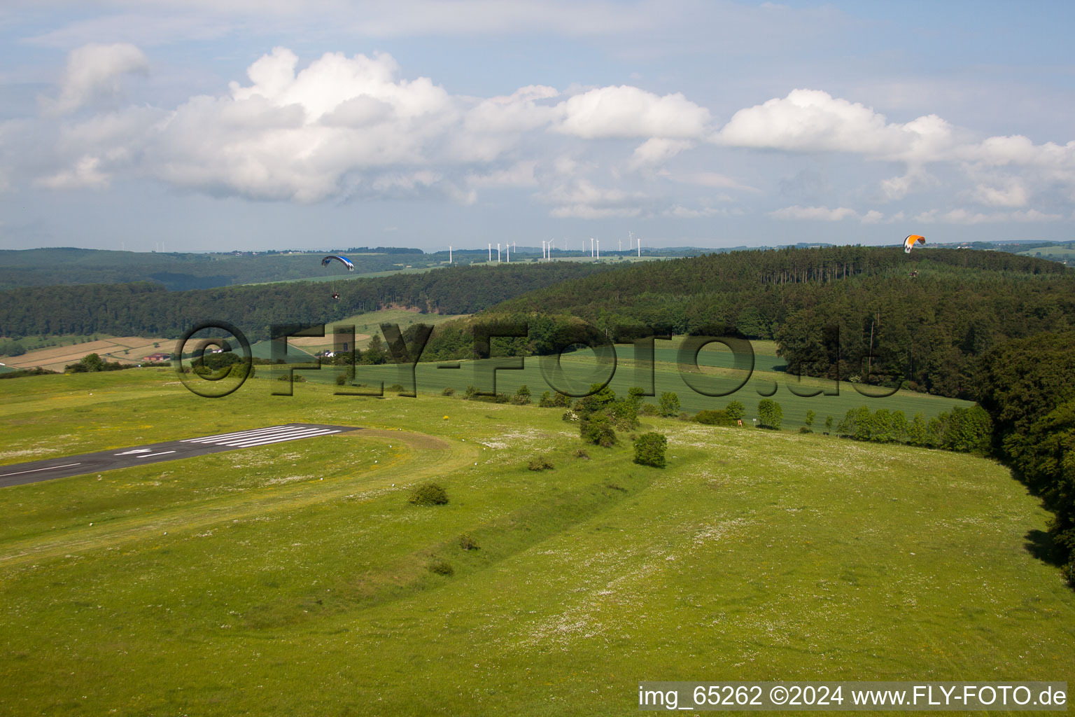 Bird's eye view of Airfield in Höxter in the state North Rhine-Westphalia, Germany