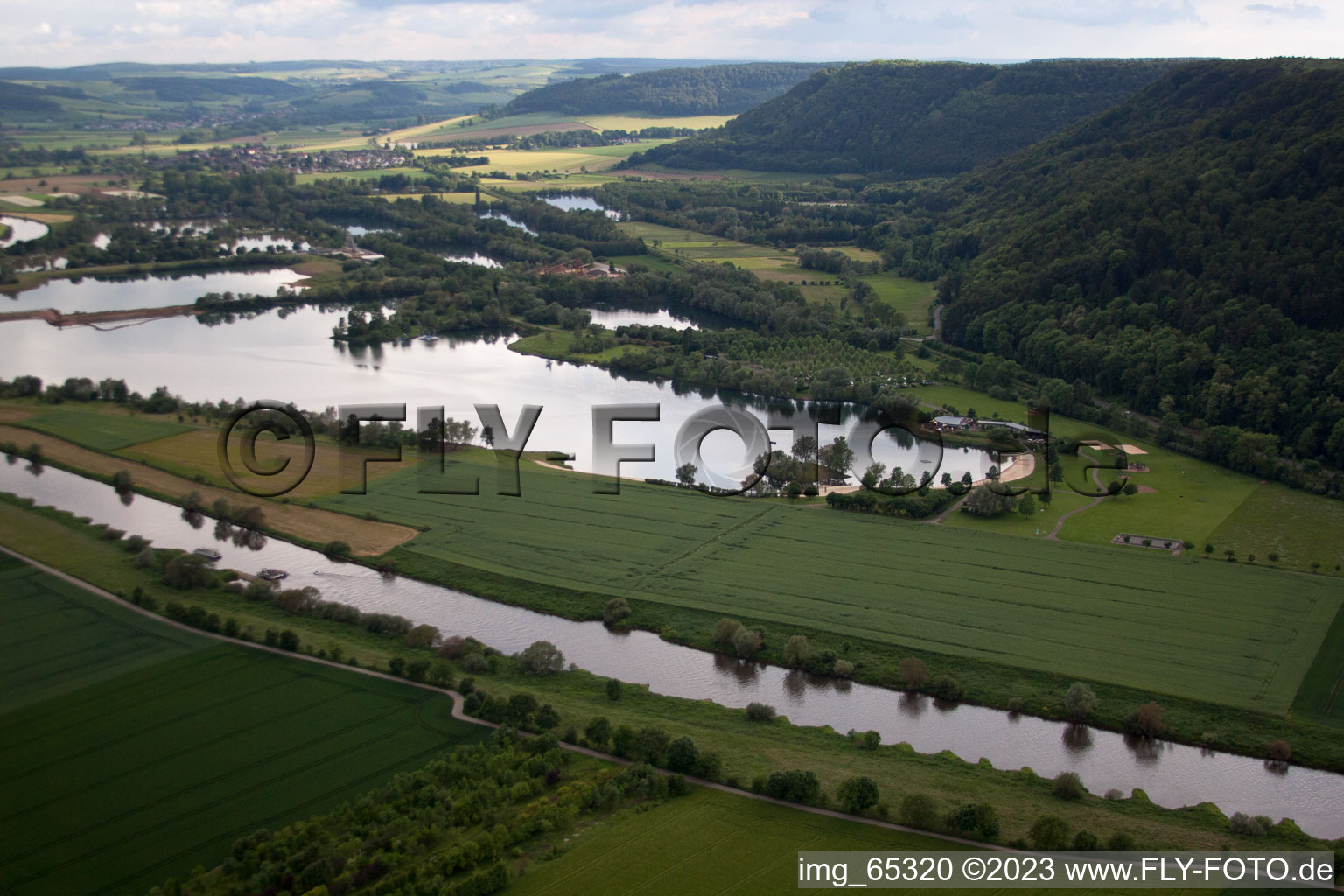Höxter in the state North Rhine-Westphalia, Germany from above