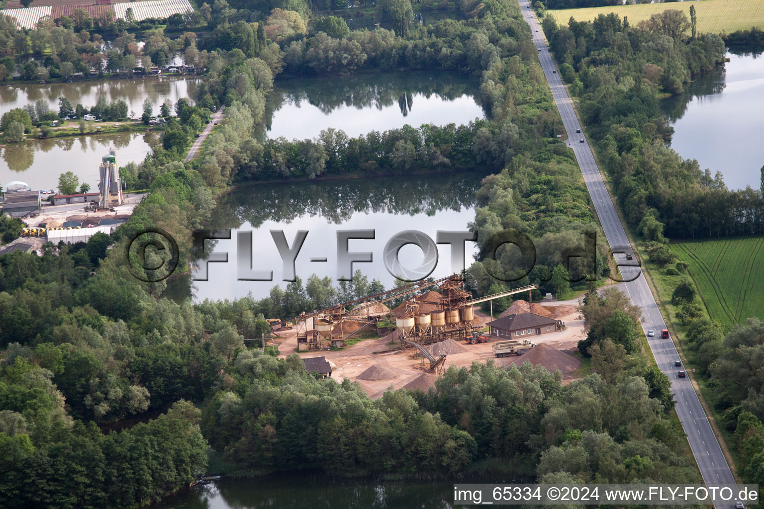 Aerial view of Weser Valley in Höxter in the state North Rhine-Westphalia, Germany