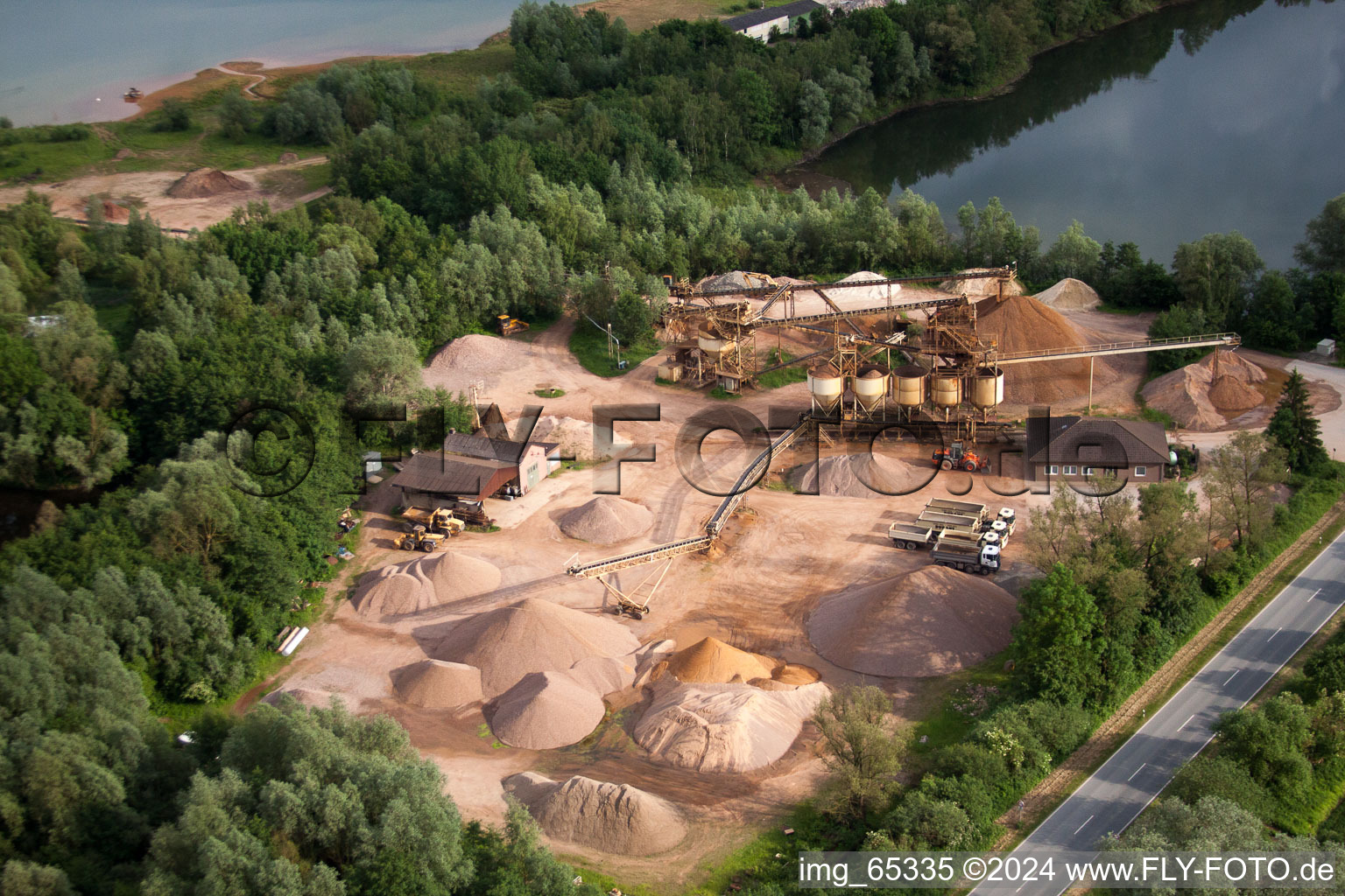 Aerial photograpy of Wesertal in Höxter in the state North Rhine-Westphalia, Germany