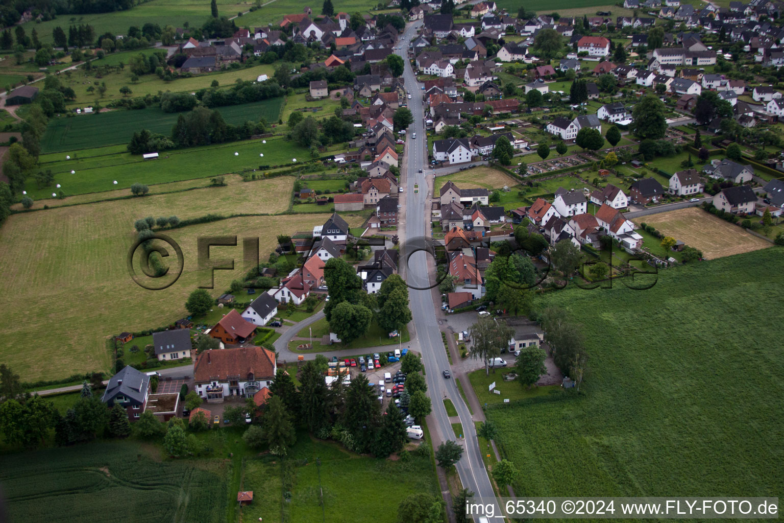 Aerial view of From the north in the district Godelheim in Höxter in the state North Rhine-Westphalia, Germany