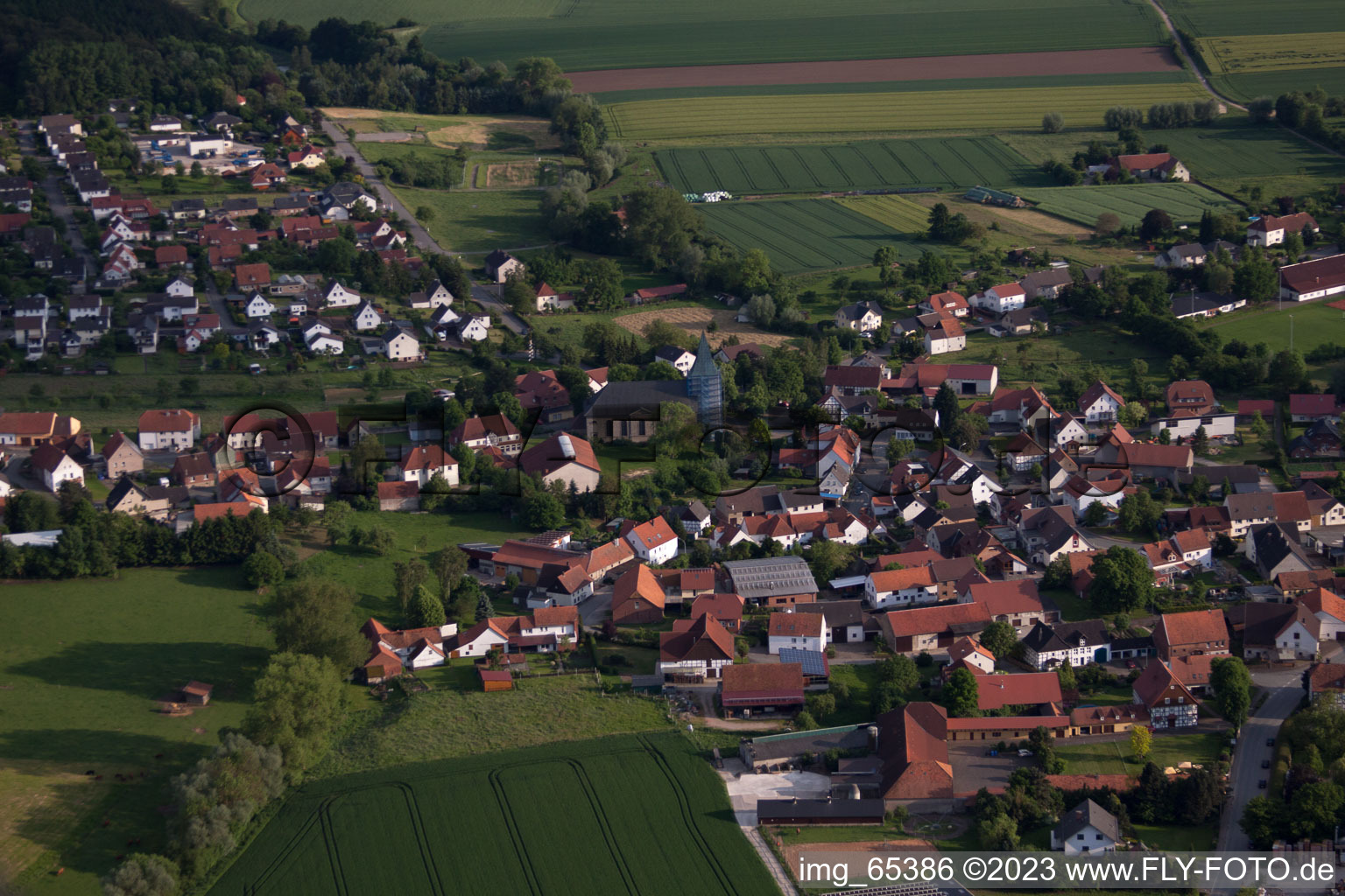 Aerial view of Bühne in the state North Rhine-Westphalia, Germany