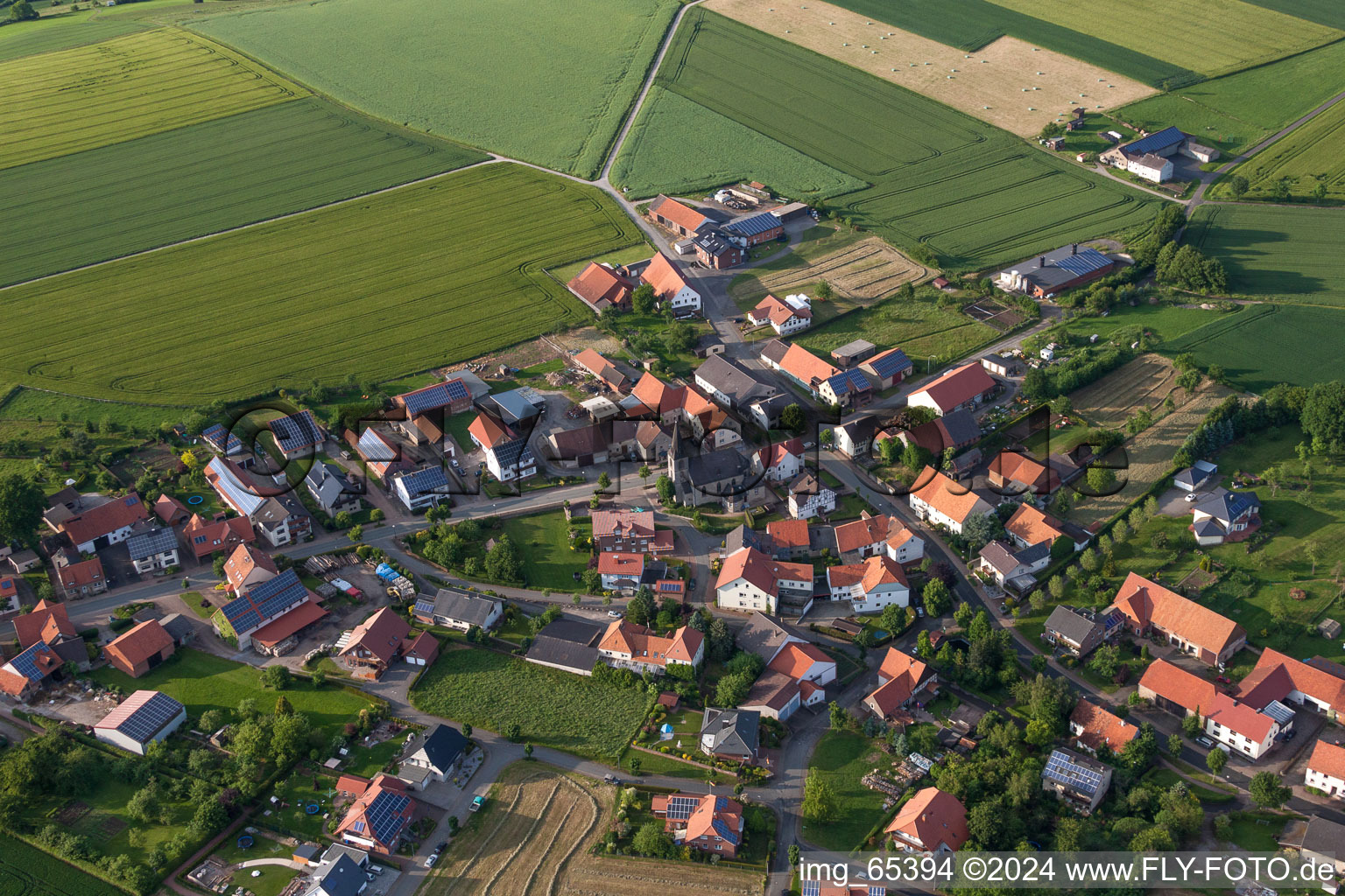 Village view in the district Manrode in Borgentreich in the state North Rhine-Westphalia, Germany