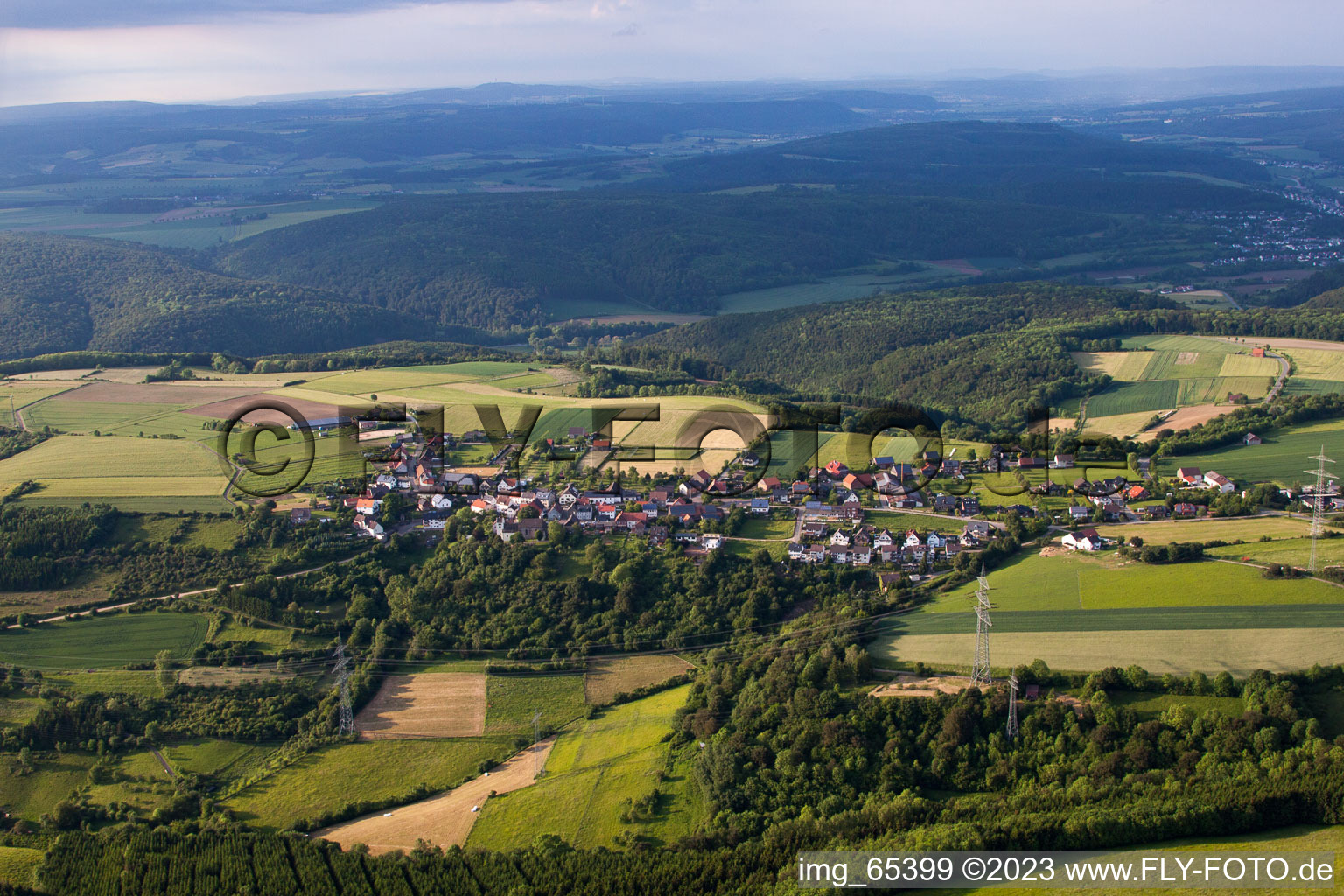 Oblique view of Dalhausen in the state North Rhine-Westphalia, Germany