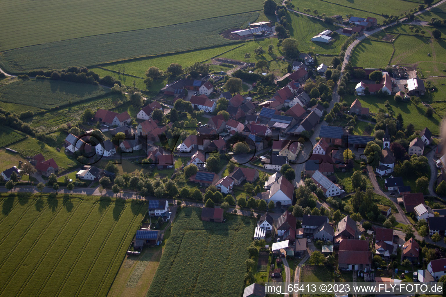 Village view in Beverungen in the state North Rhine-Westphalia, Germany