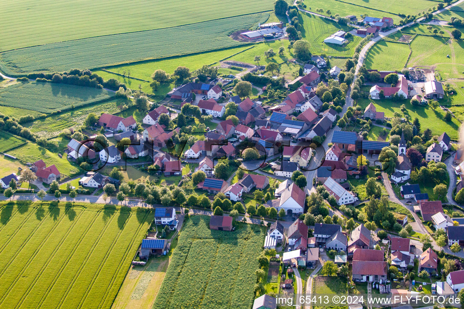 Village view in Beverungen in the state North Rhine-Westphalia, Germany