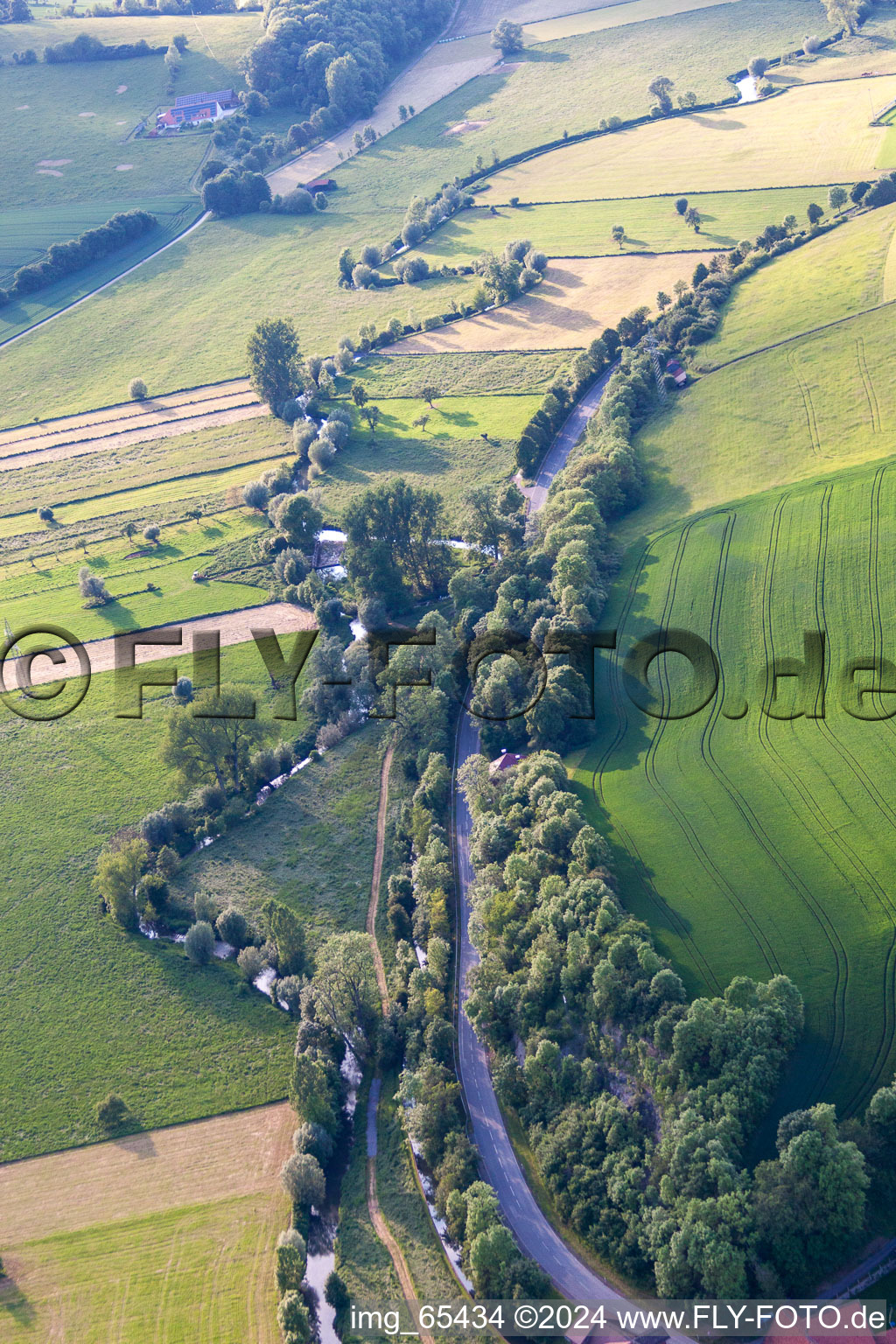 Oblique view of Erkeln in the state North Rhine-Westphalia, Germany