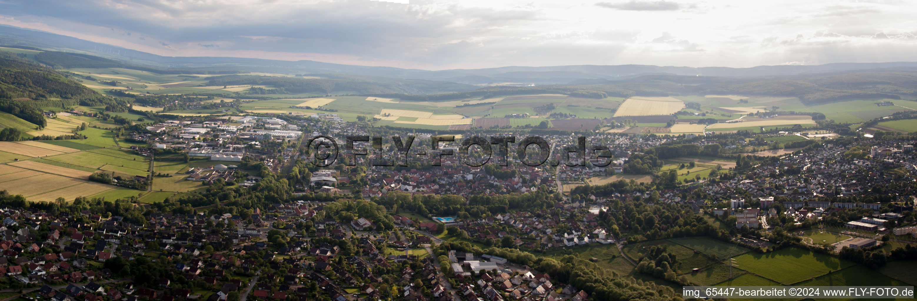 Panorama in Brakel in the state North Rhine-Westphalia, Germany