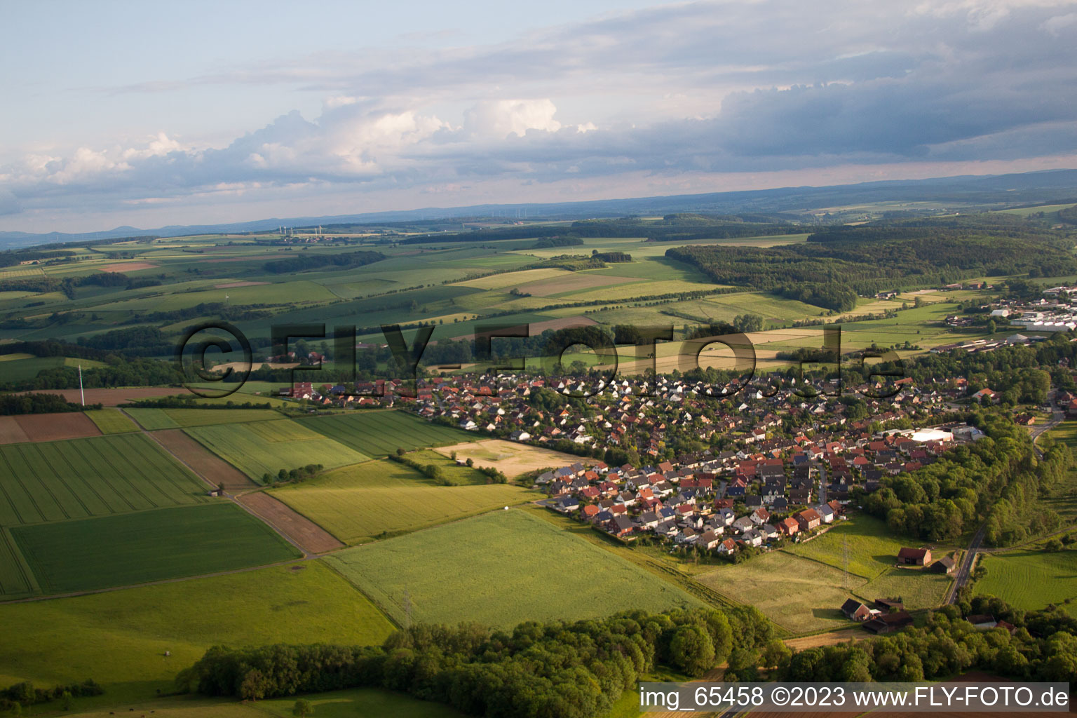 Aerial photograpy of Brakel in the state North Rhine-Westphalia, Germany