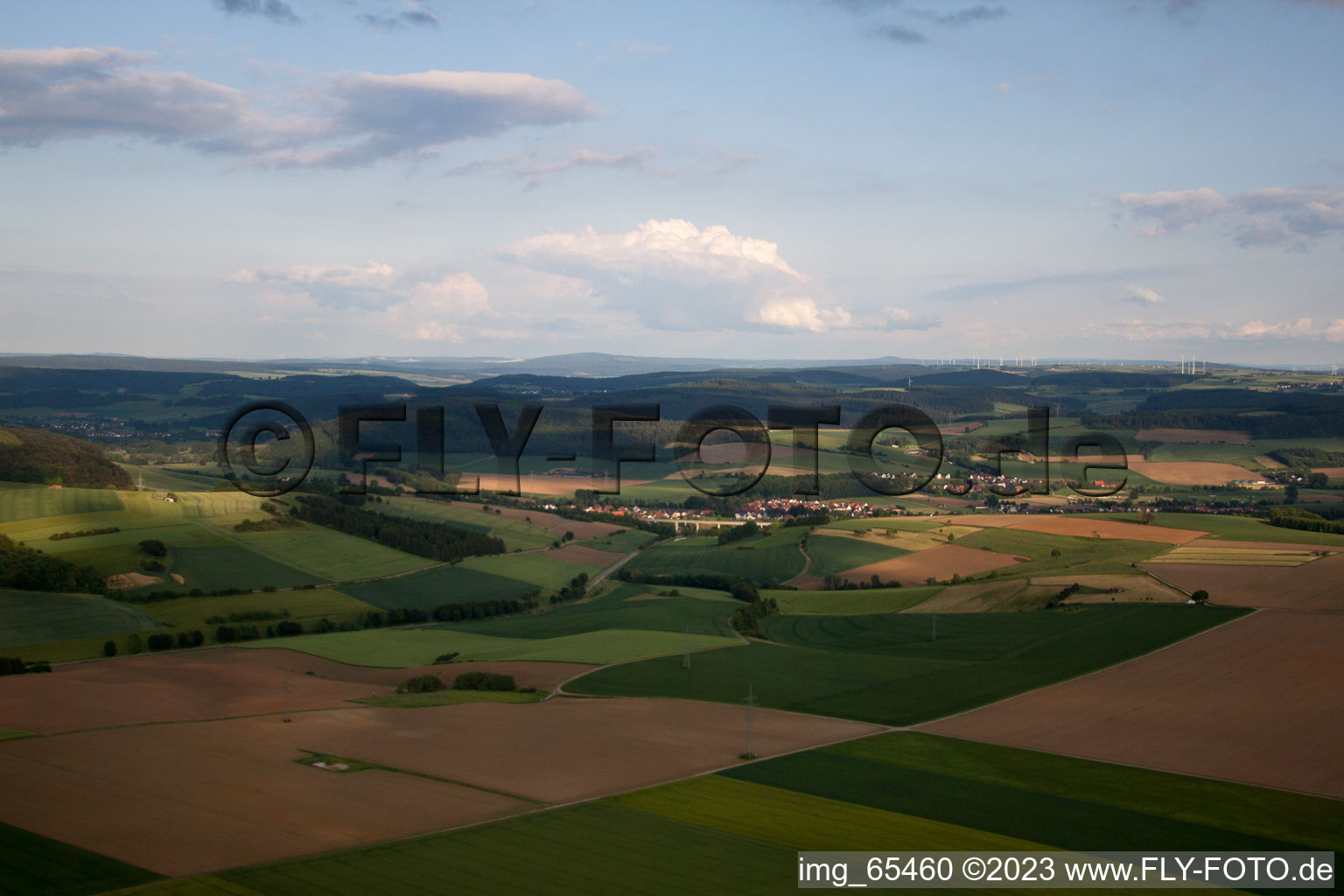 Oblique view of Brakel in the state North Rhine-Westphalia, Germany