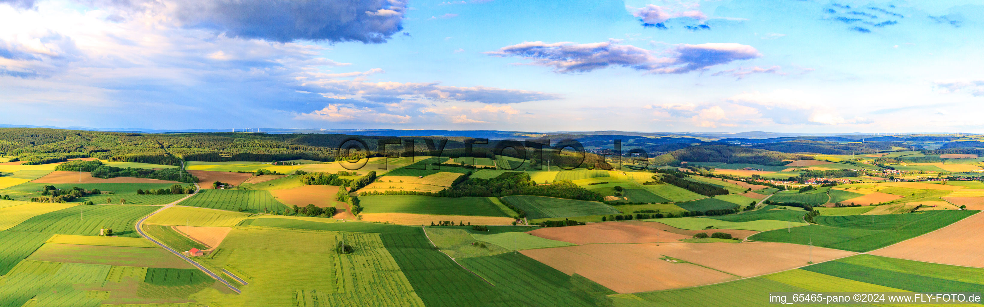 Fields and forests in Brakel in the state North Rhine-Westphalia, Germany