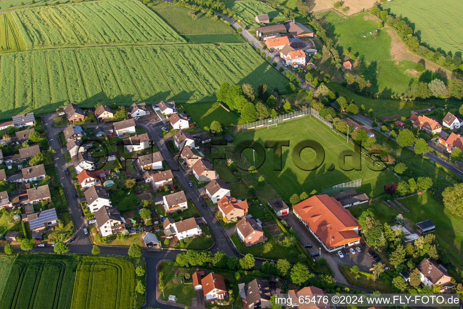 Aerial view of Bellersen in the state North Rhine-Westphalia, Germany