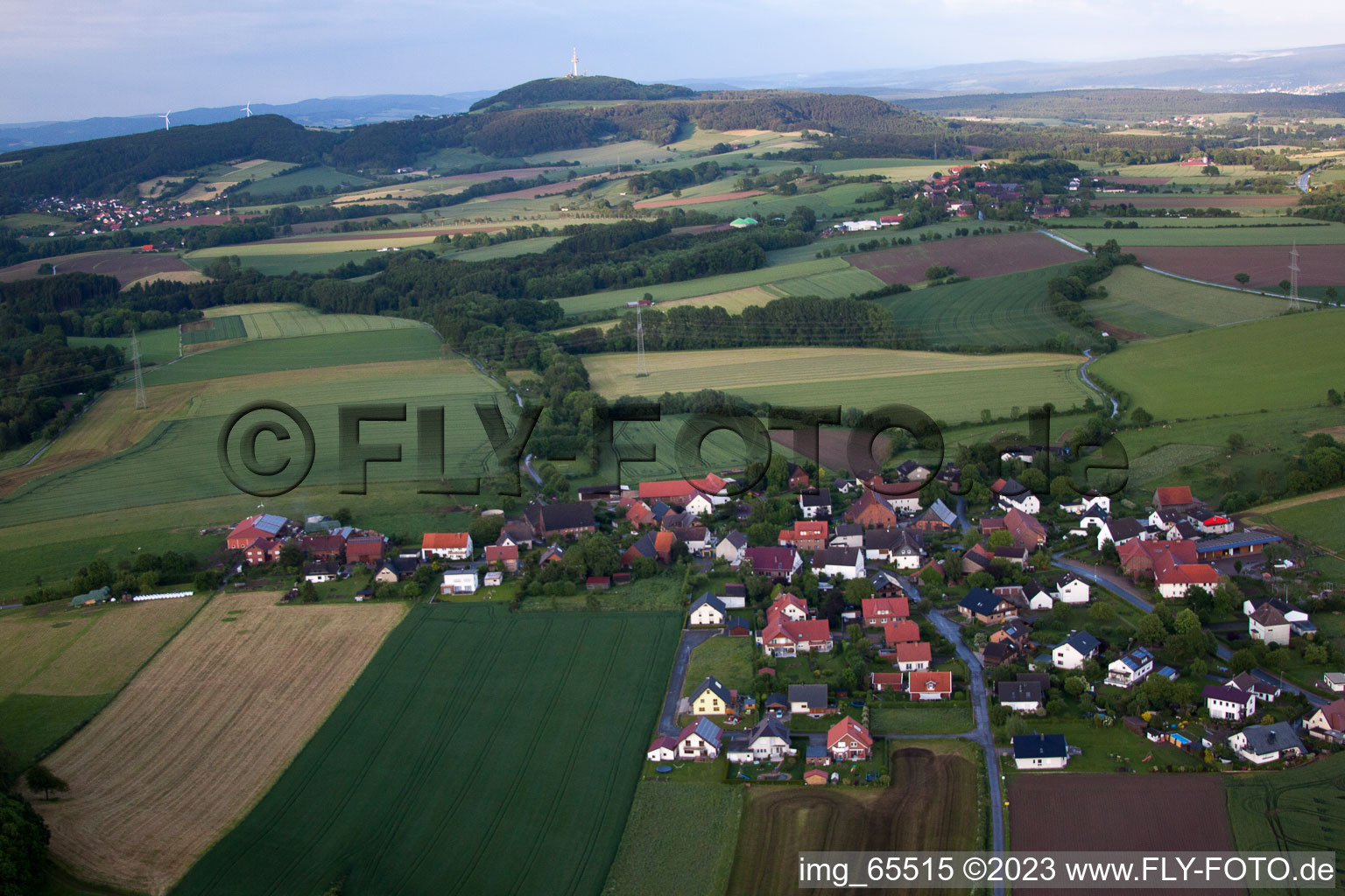 Oblique view of Niese in the state North Rhine-Westphalia, Germany