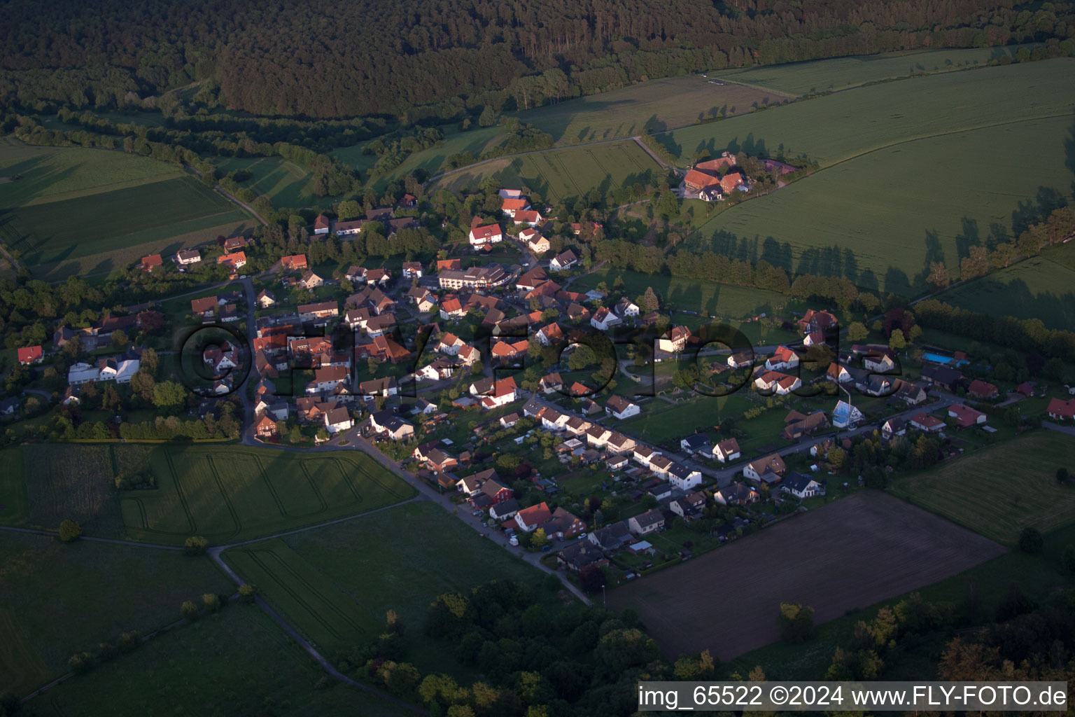 Aerial view of Hummersen in the state North Rhine-Westphalia, Germany