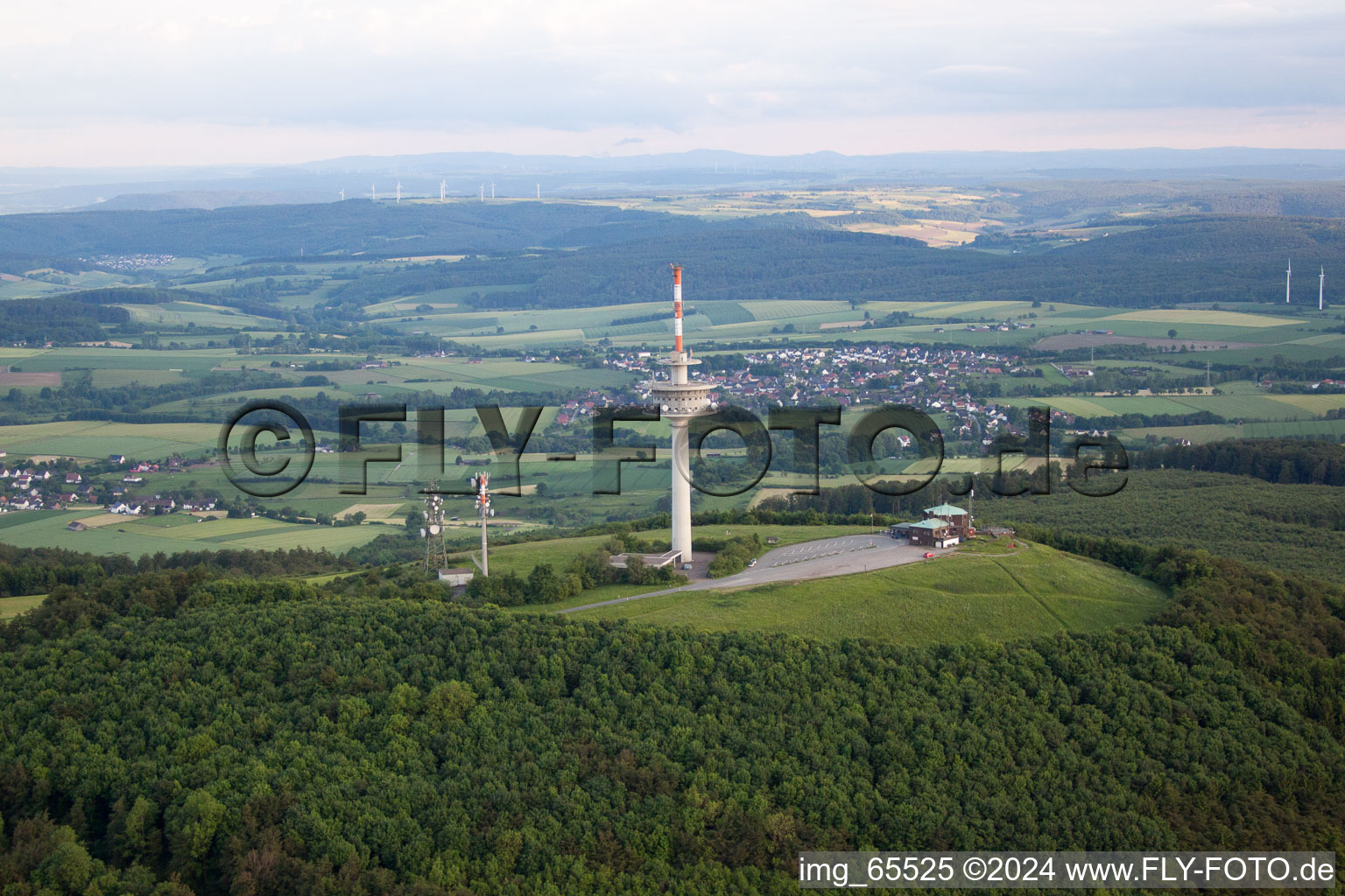 Köterberg in the state North Rhine-Westphalia, Germany seen from above
