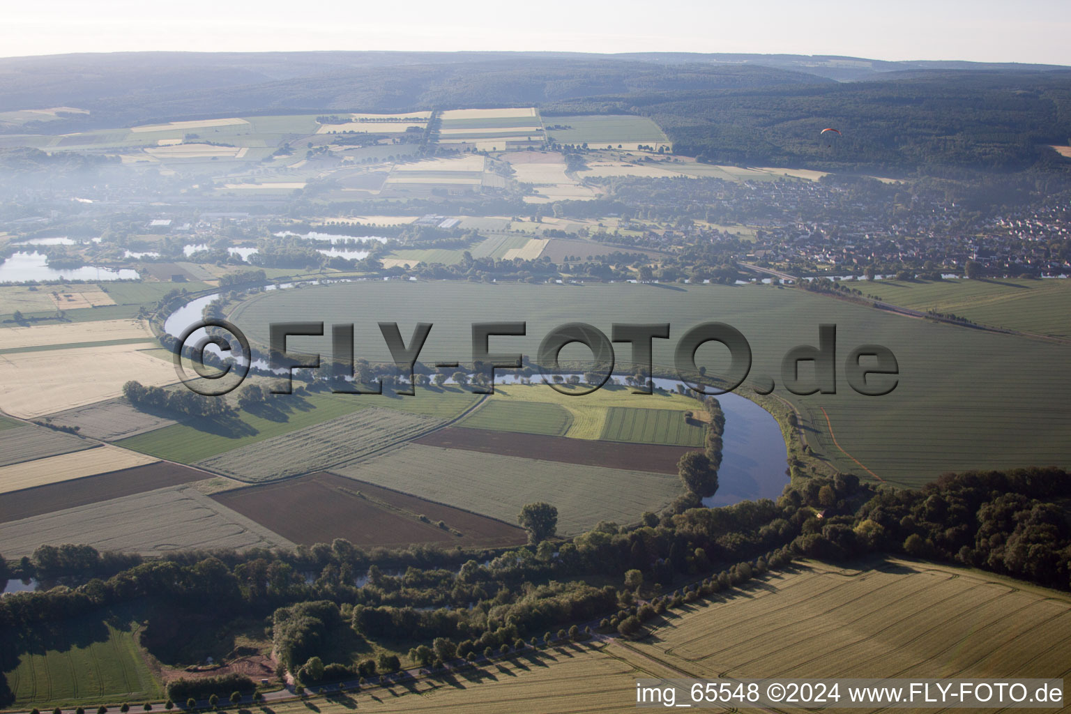 Aerial view of Albaxen in the state North Rhine-Westphalia, Germany