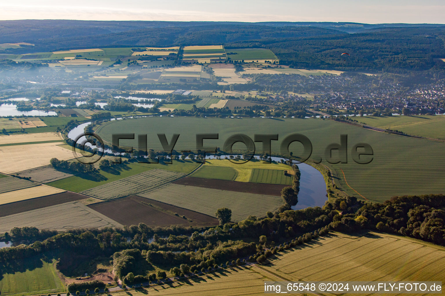 Aerial view of Albaxen in the state North Rhine-Westphalia, Germany