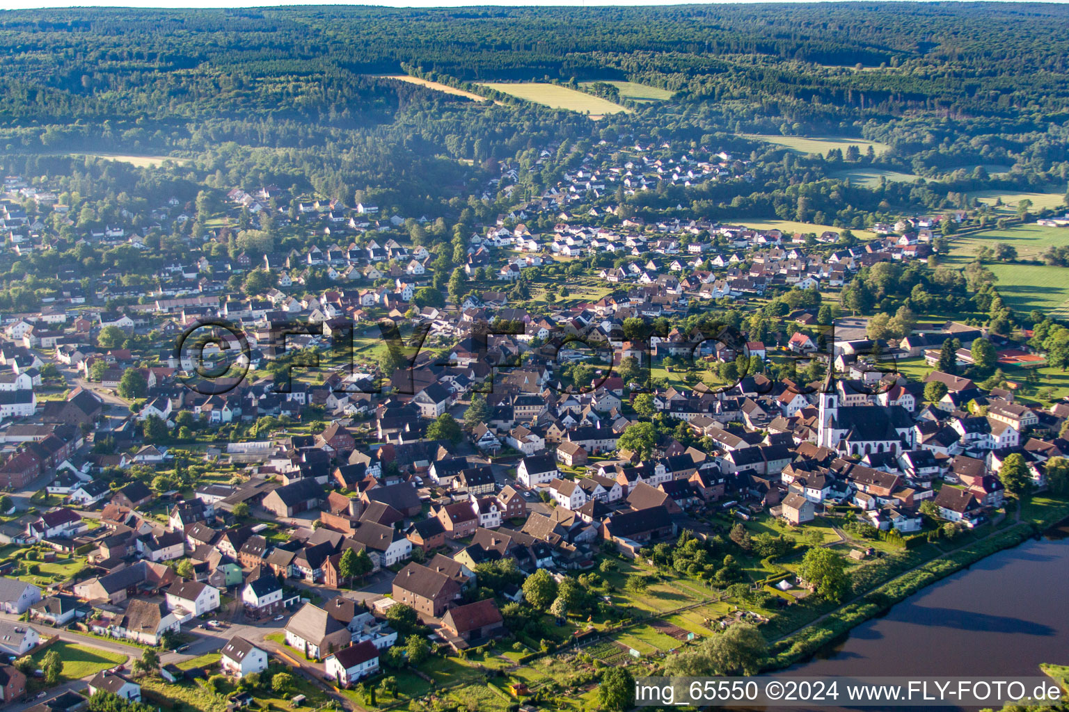 Aerial view of Lüchtringen in the state North Rhine-Westphalia, Germany