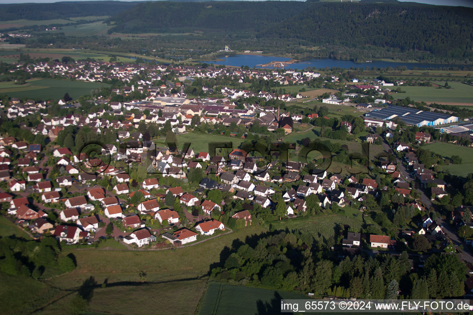 Aerial view of Rottmünde in the state Lower Saxony, Germany