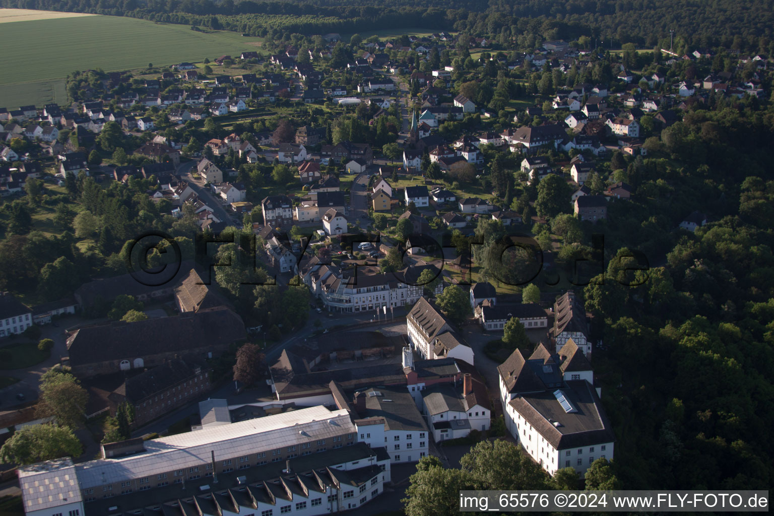 Fürstenberg in the state Lower Saxony, Germany from a drone