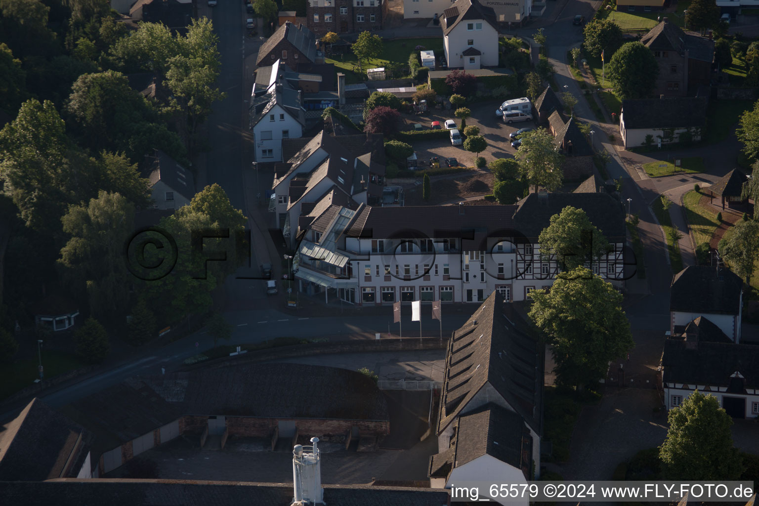 Aerial view of Fürstenberg in the state Lower Saxony, Germany