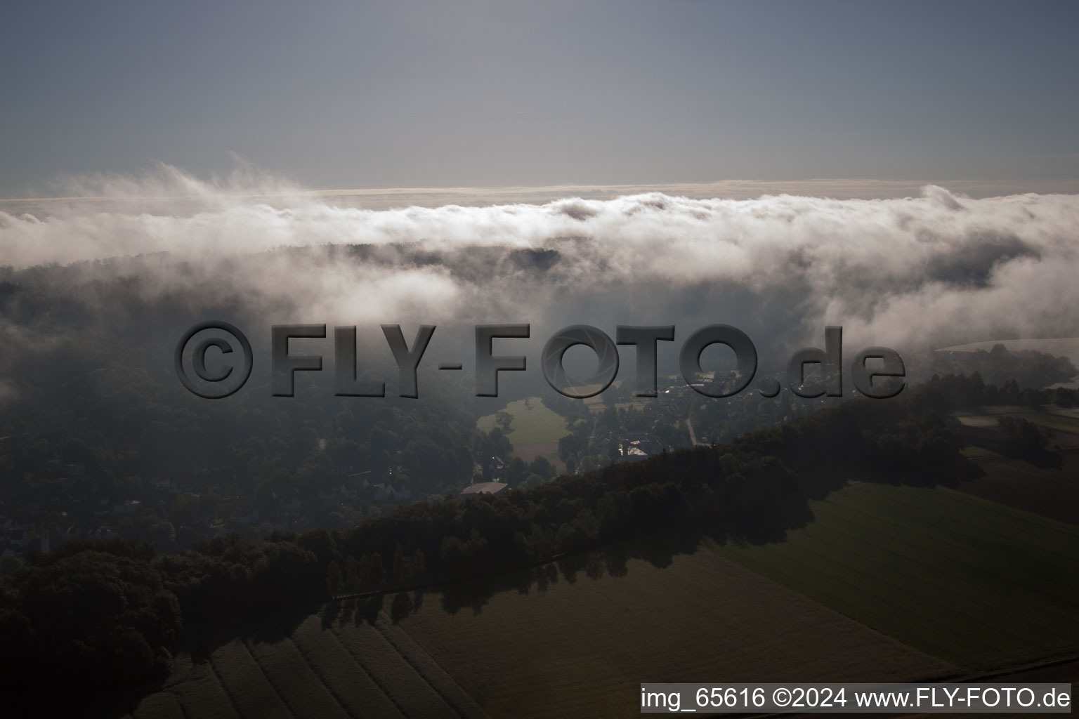 Bad Karlshafen in the state Hesse, Germany viewn from the air