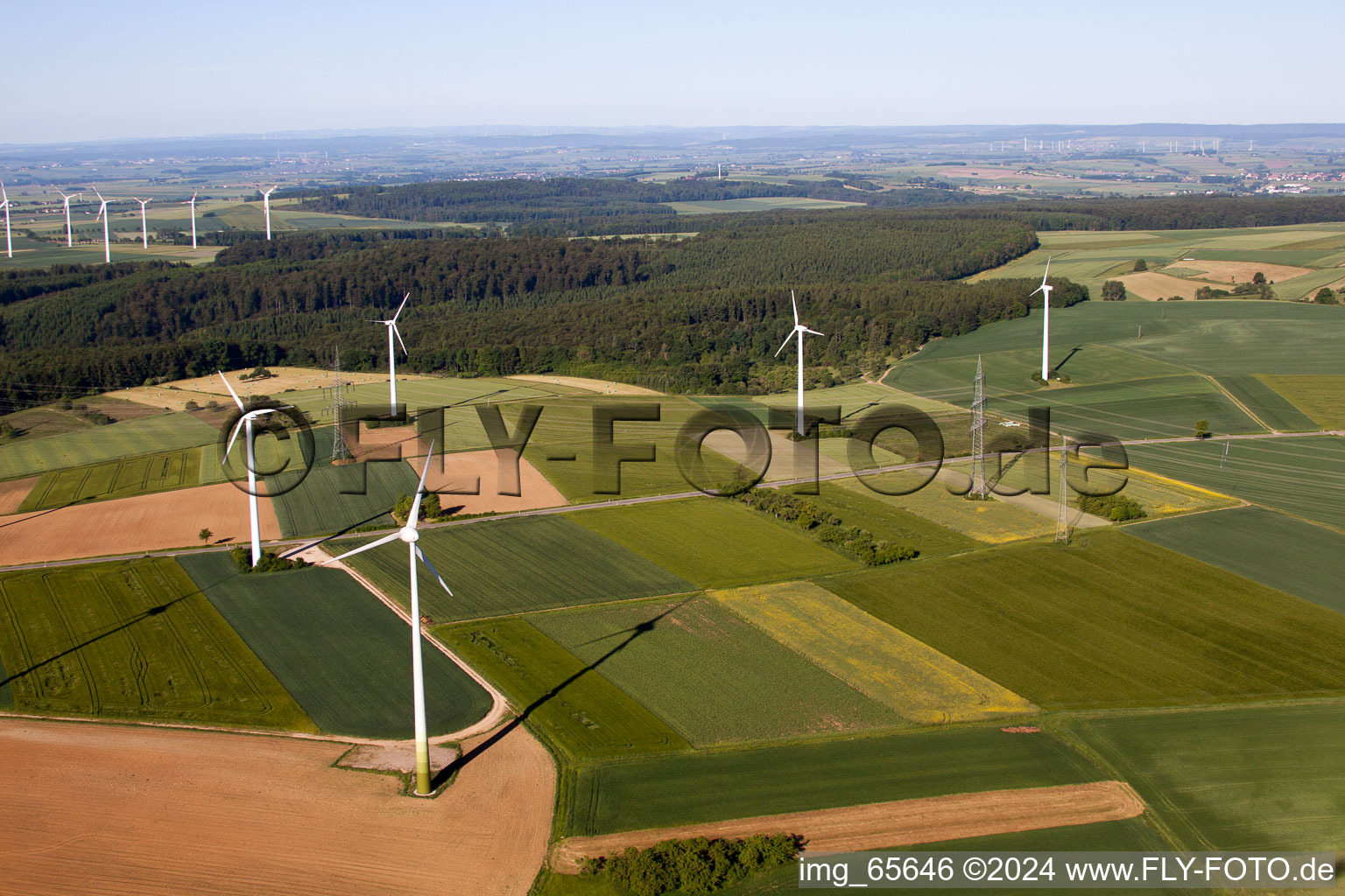 Wind farm Haarbrück-Wortberg in the district Haarbrück in Beverungen in the state North Rhine-Westphalia, Germany