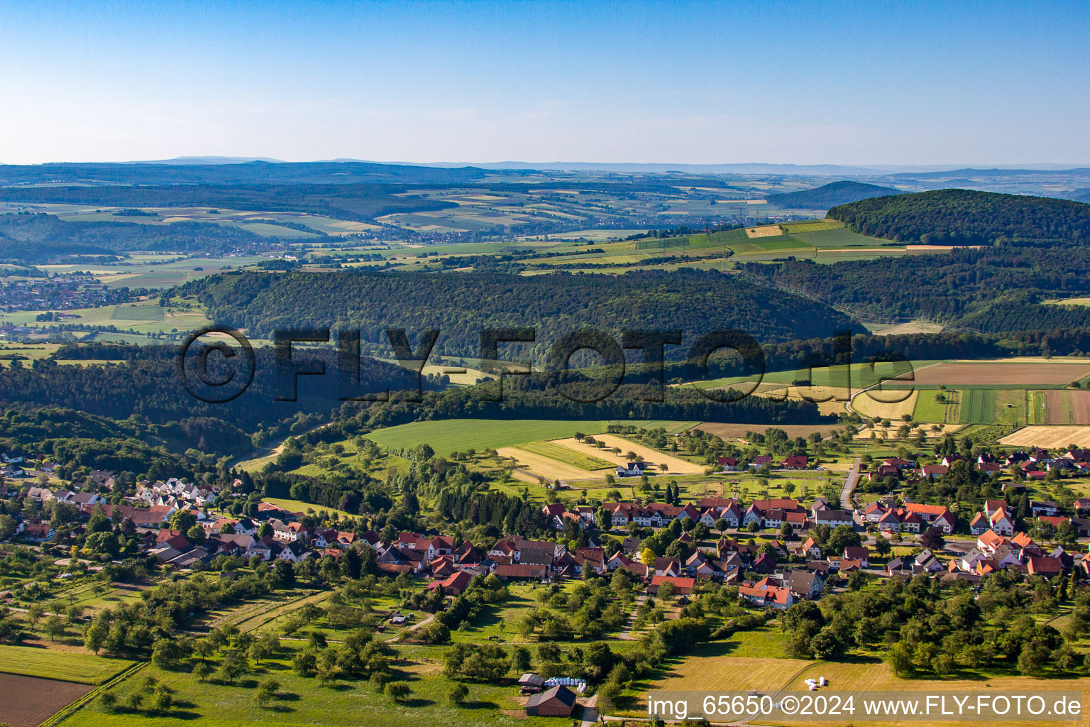 Aerial photograpy of District Langenthal in Trendelburg in the state Hesse, Germany