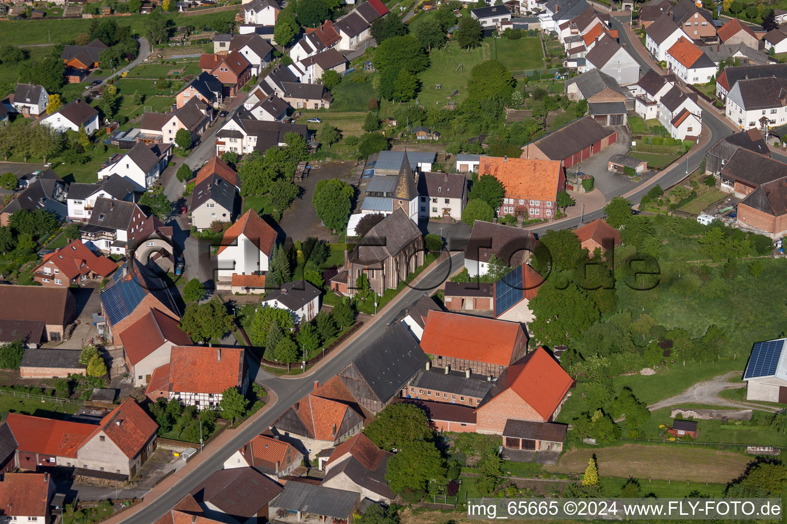 Aerial view of Haarbrück in the state North Rhine-Westphalia, Germany