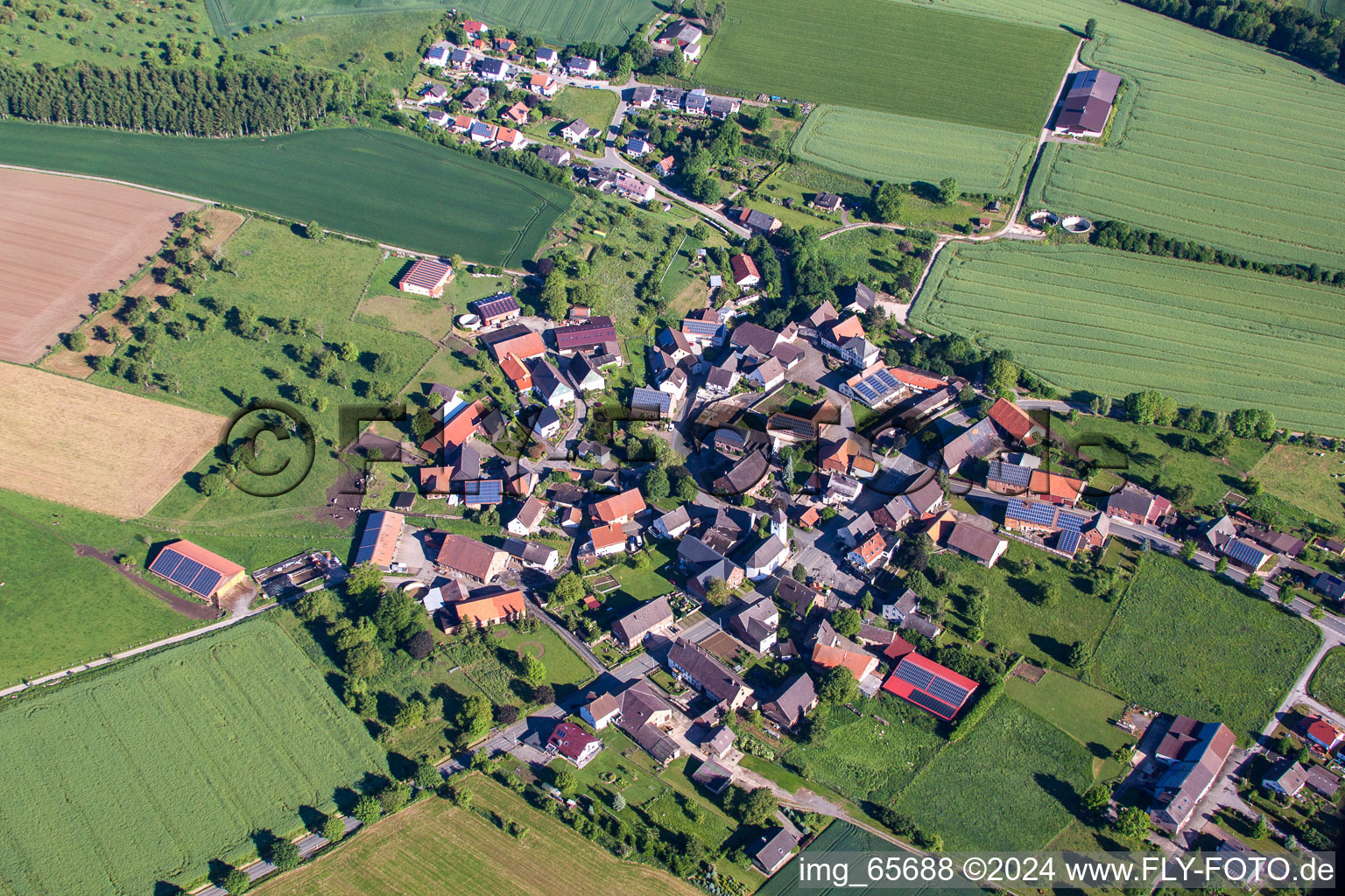 Drenke in the state North Rhine-Westphalia, Germany viewn from the air