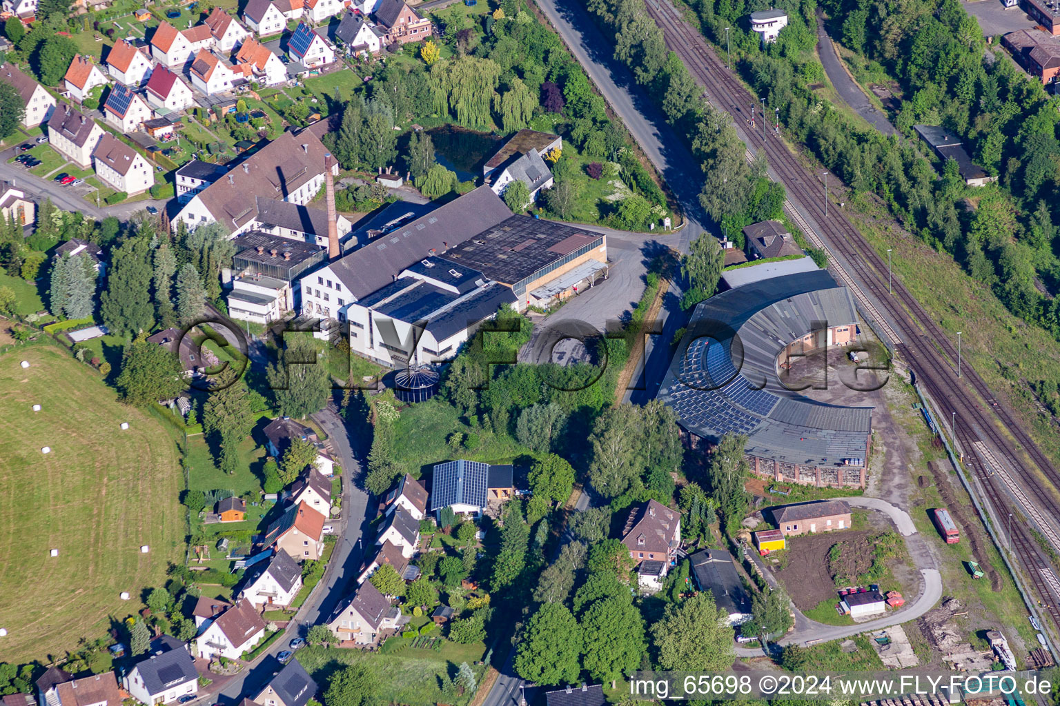 Oblique view of Ottbergen in the state North Rhine-Westphalia, Germany