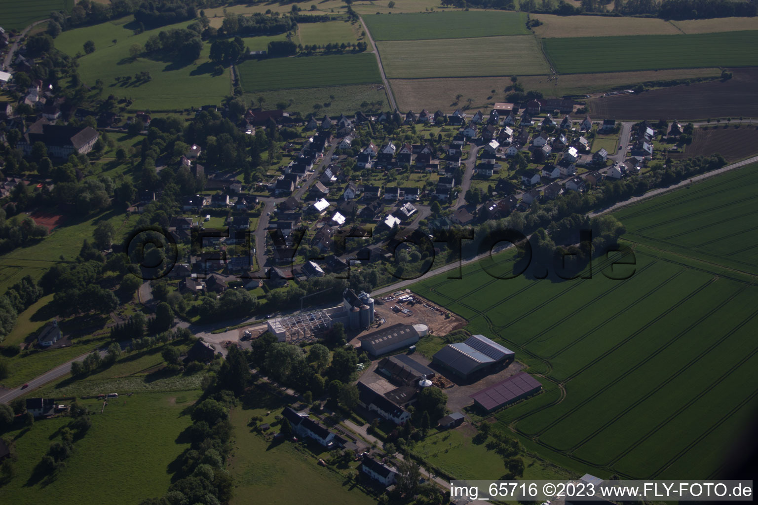 Aerial view of Lütmarsen in the state North Rhine-Westphalia, Germany