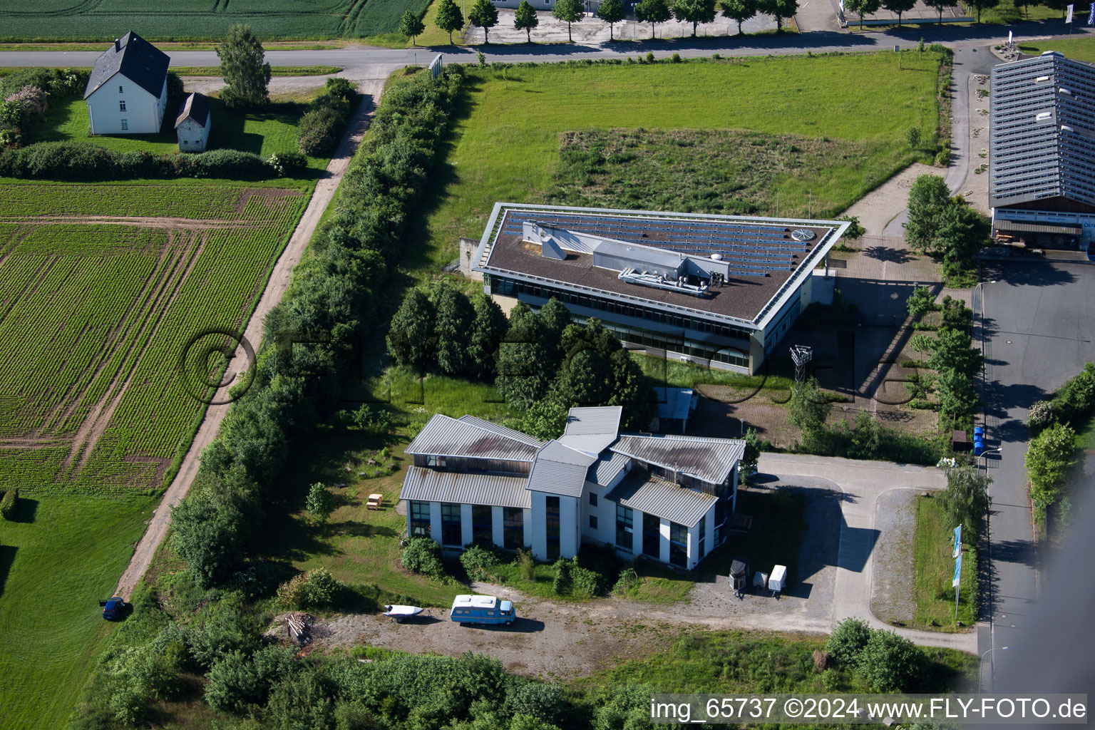 Höxter in the state North Rhine-Westphalia, Germany from above