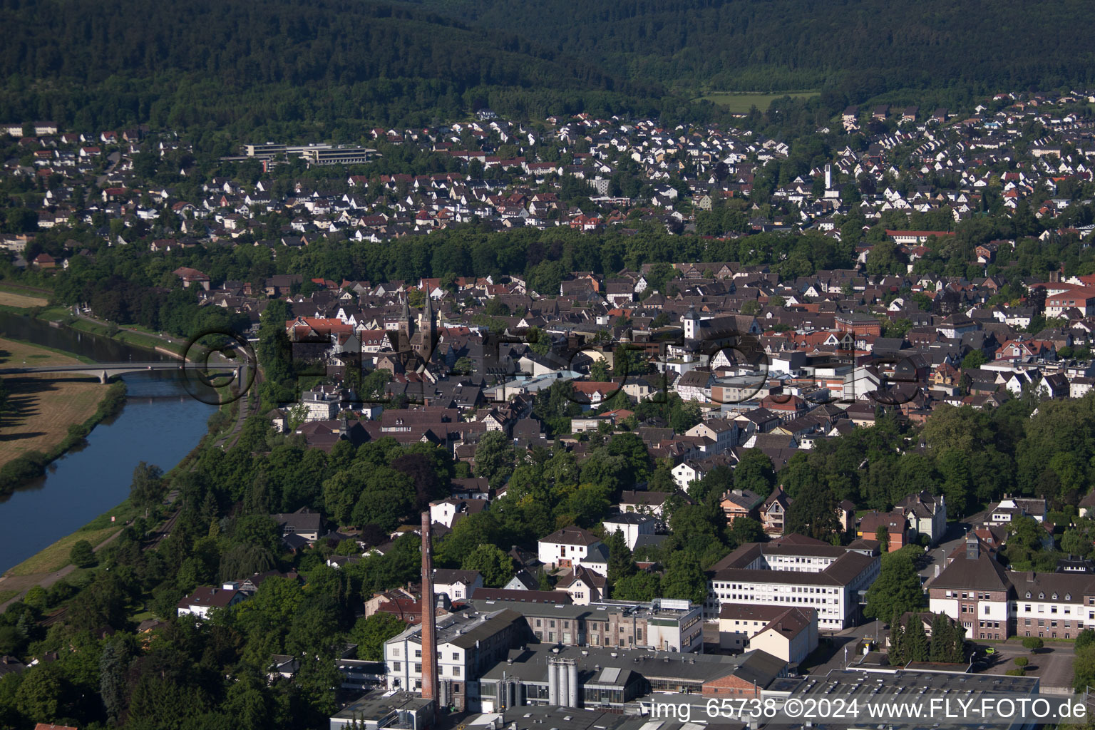 Höxter in the state North Rhine-Westphalia, Germany out of the air