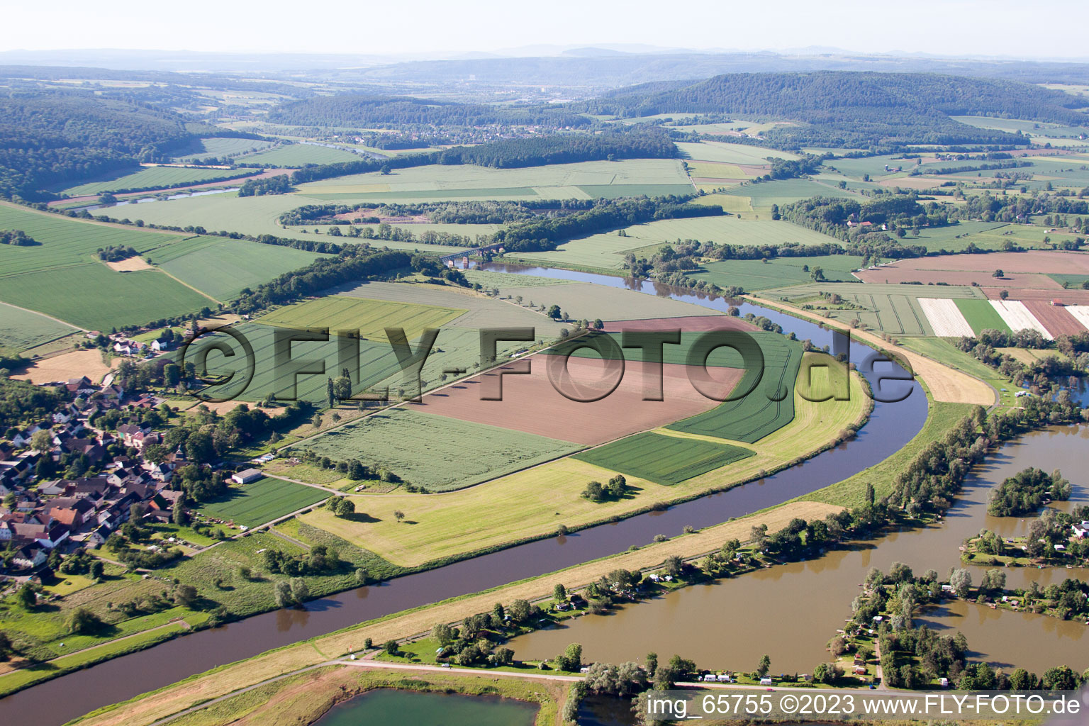 Oblique view of Boffzen in the state North Rhine-Westphalia, Germany